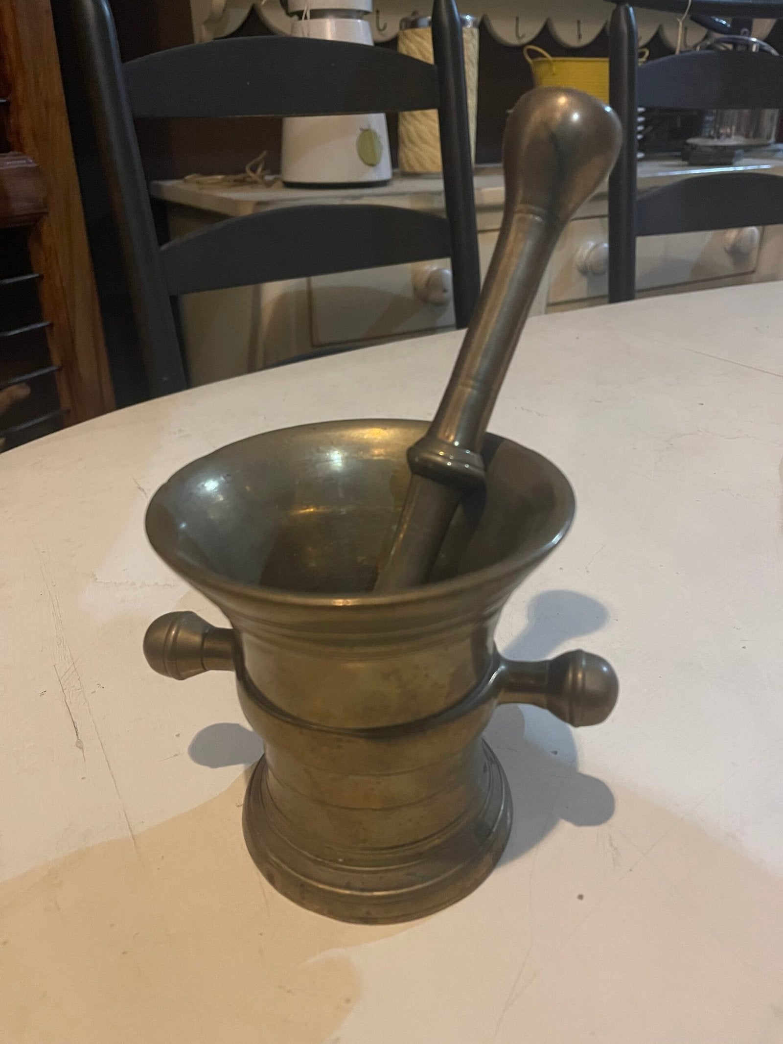 Mortaio e Pestello Antico in Bronzo Massiccio