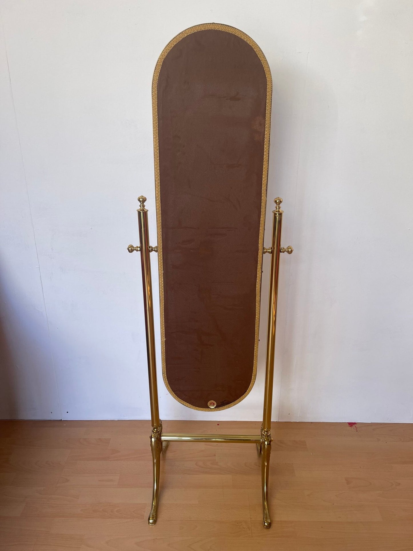 Specchio da terra a psiche in ottone
