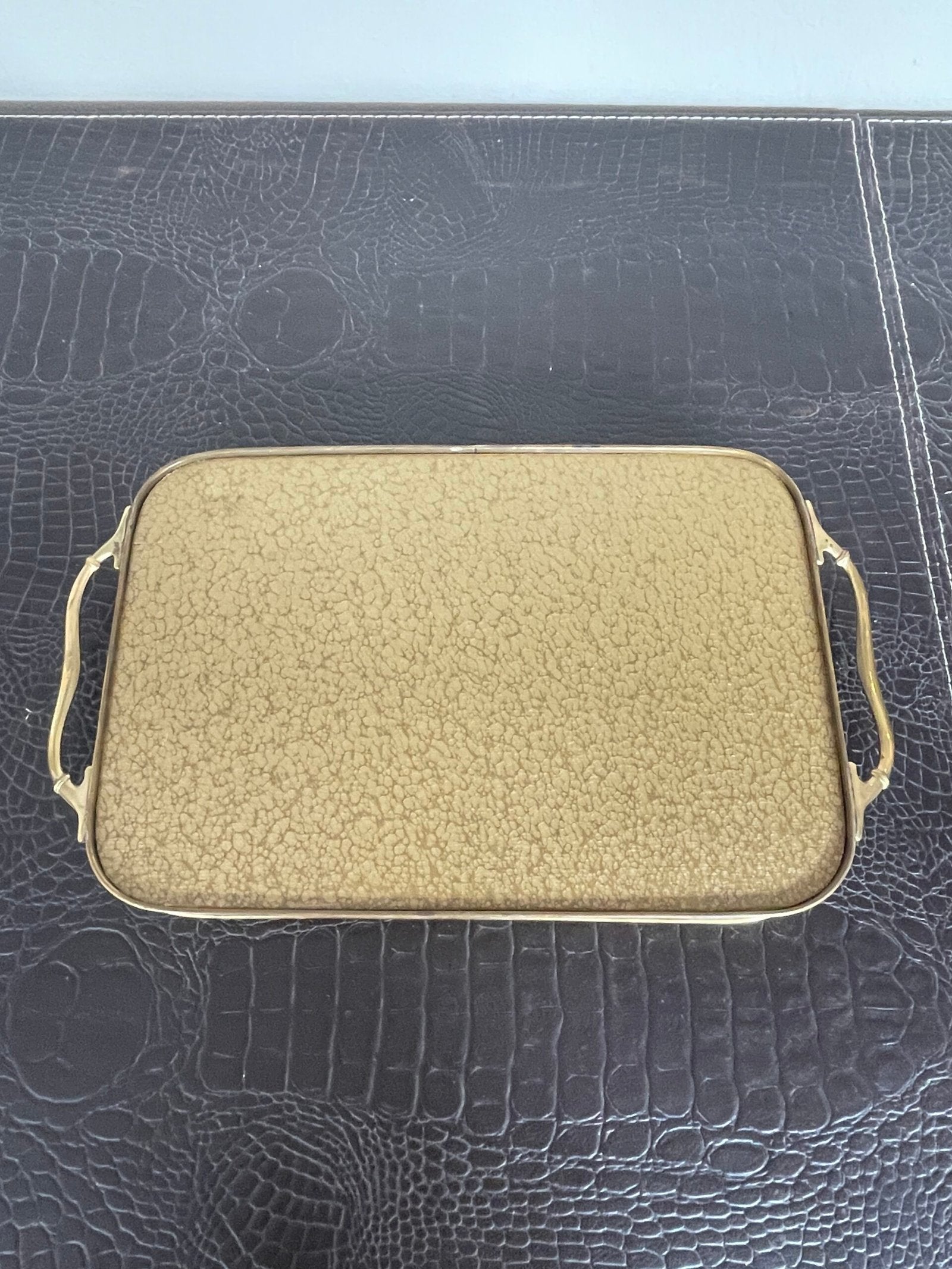 Vassoio Vintage con Stampa Antica del Château de Saint-Germain-de-Livet