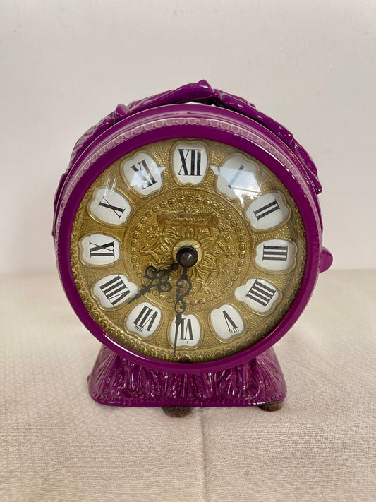 orologio da tavolo vintage Hermle - stile barocca con finitura viola lucido