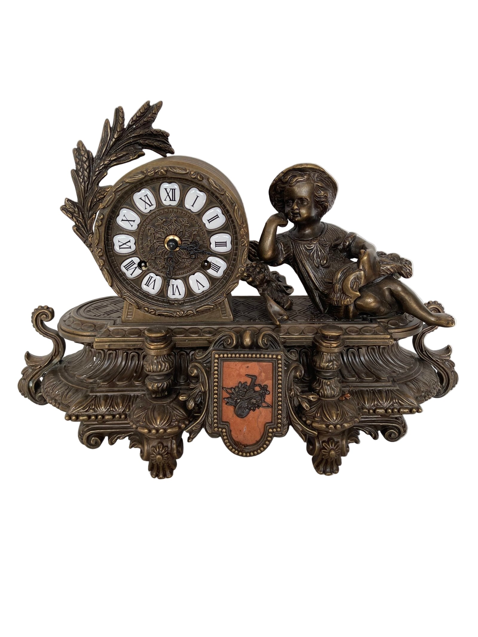 Orologio da Tavolo Decorativo in Bronzo – Stile Barocco con Putto
