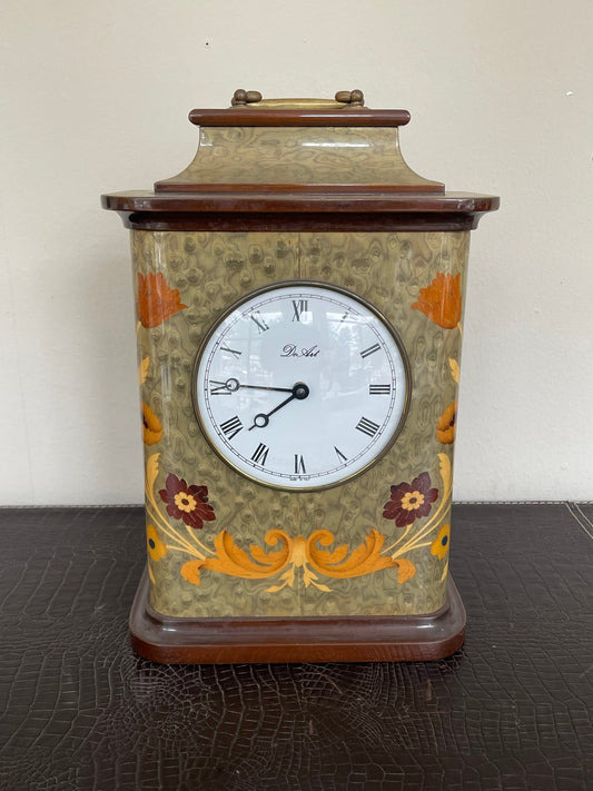 orologio da tavolo con Pendolo e Decori Floreali - Design Classico e Raffinato