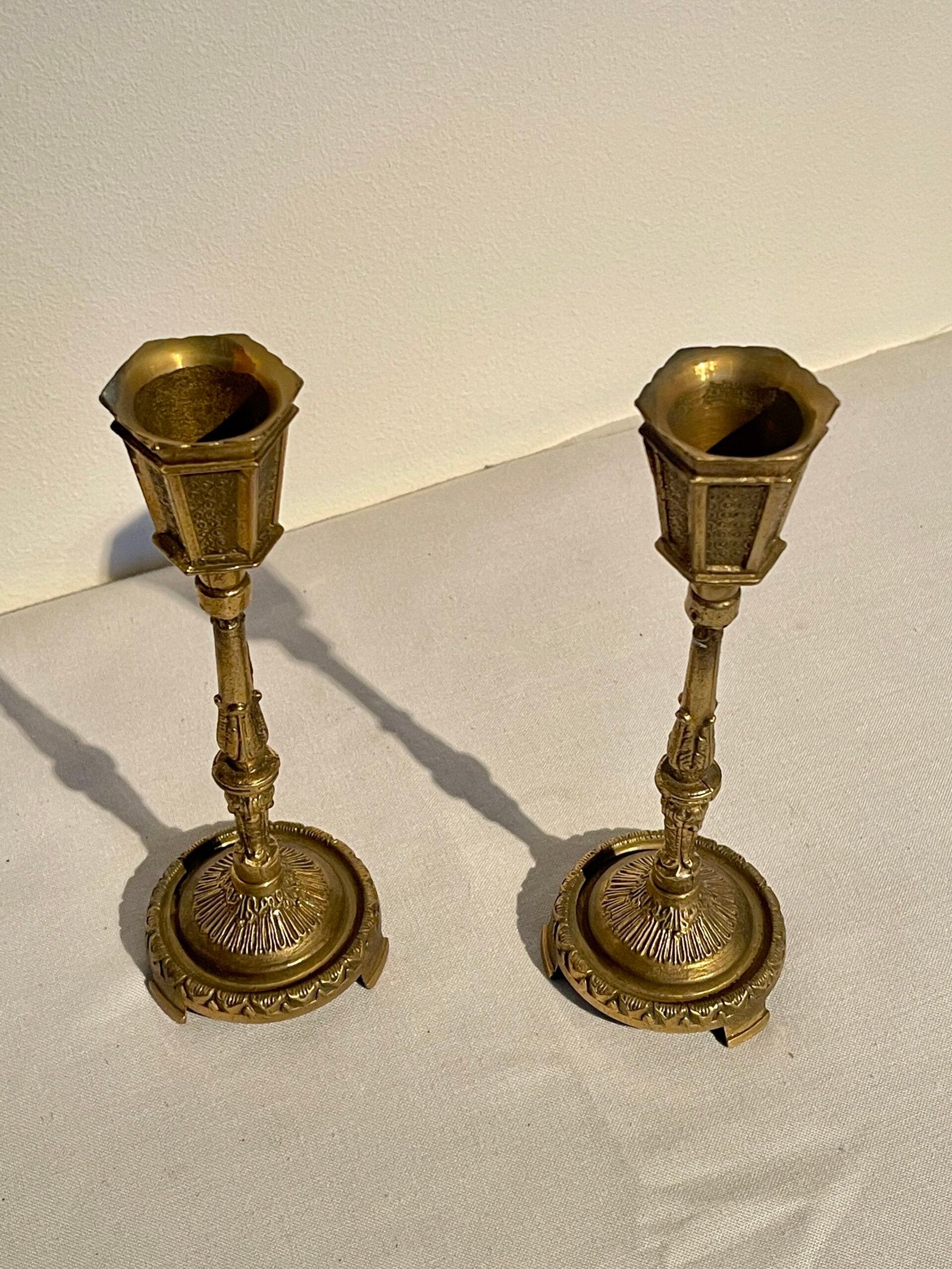 Coppia di Candelieri in Ottone - Stile Neoclassico