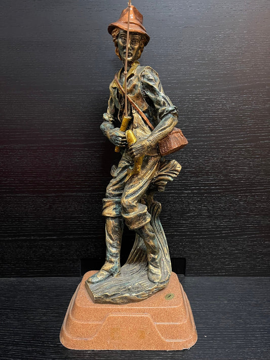 Statua "Il Pescatore" in Bronzo Patinato