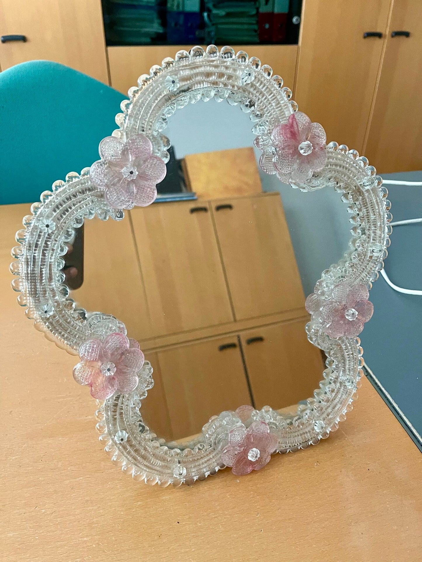 Specchio Decorativo con Fiori