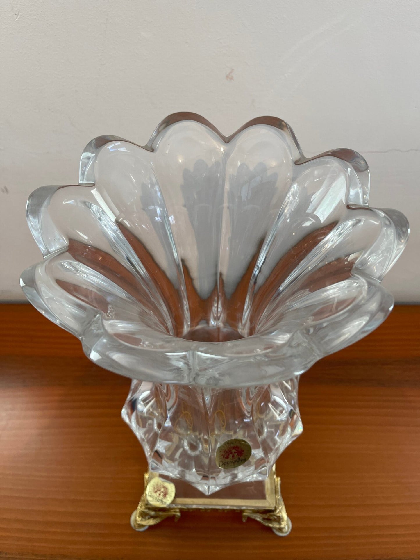 Vaso in Cristallo Desgaldes con Base Dorata – Stile Versailles