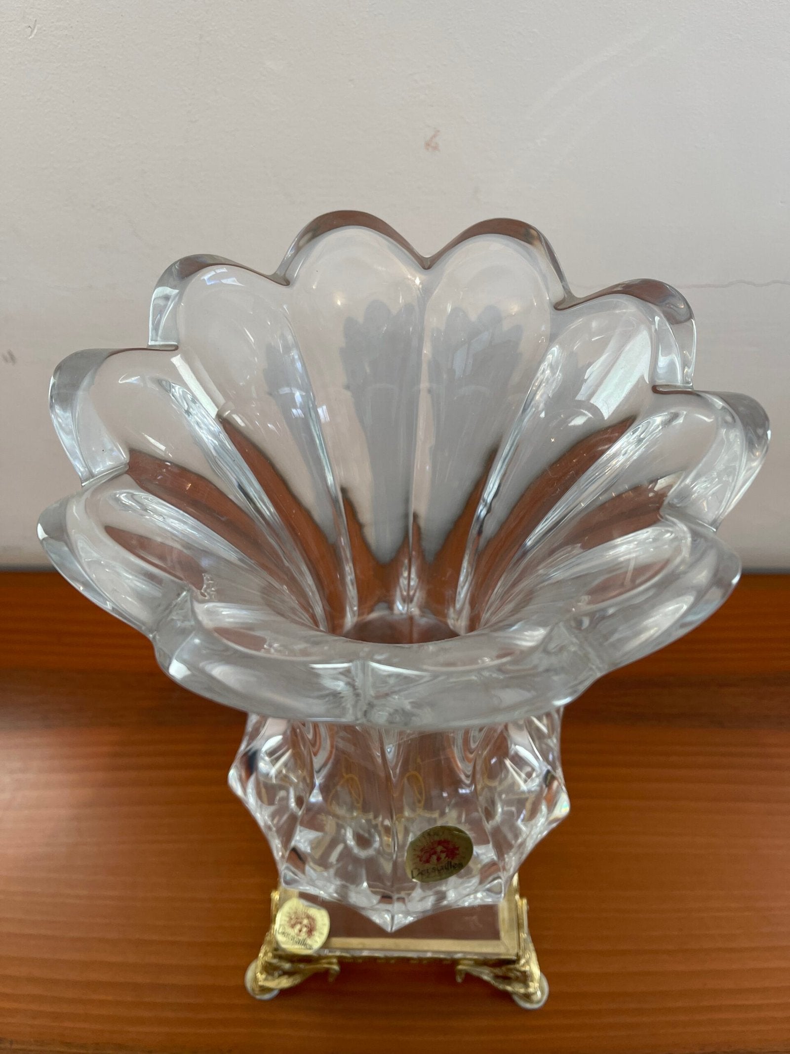 Vaso in Cristallo Desgaldes con Base Dorata – Stile Versailles