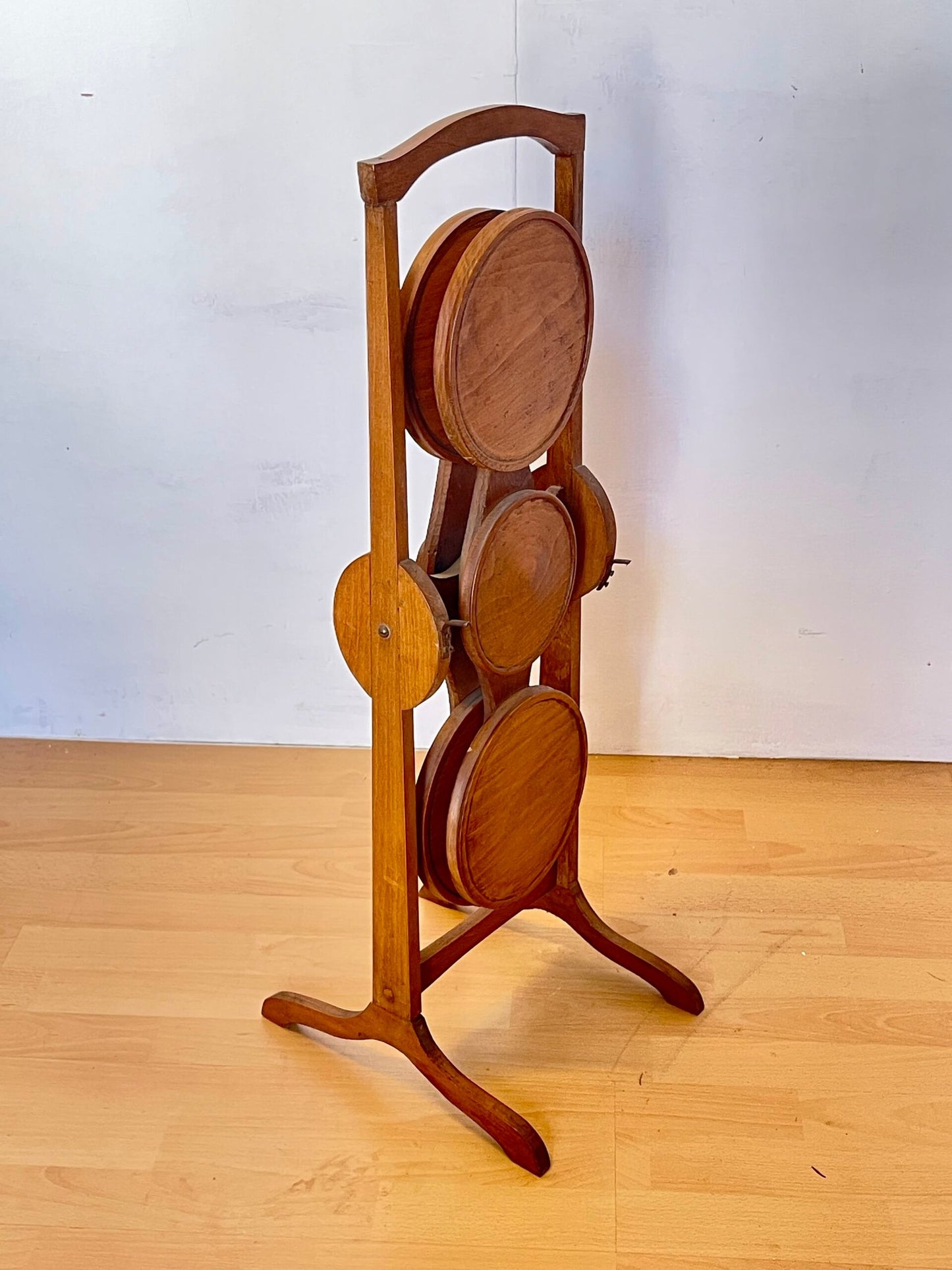 "Fiore di Legno – Portavaso o Tavolino a Petali Girevoli Vintage" 1970