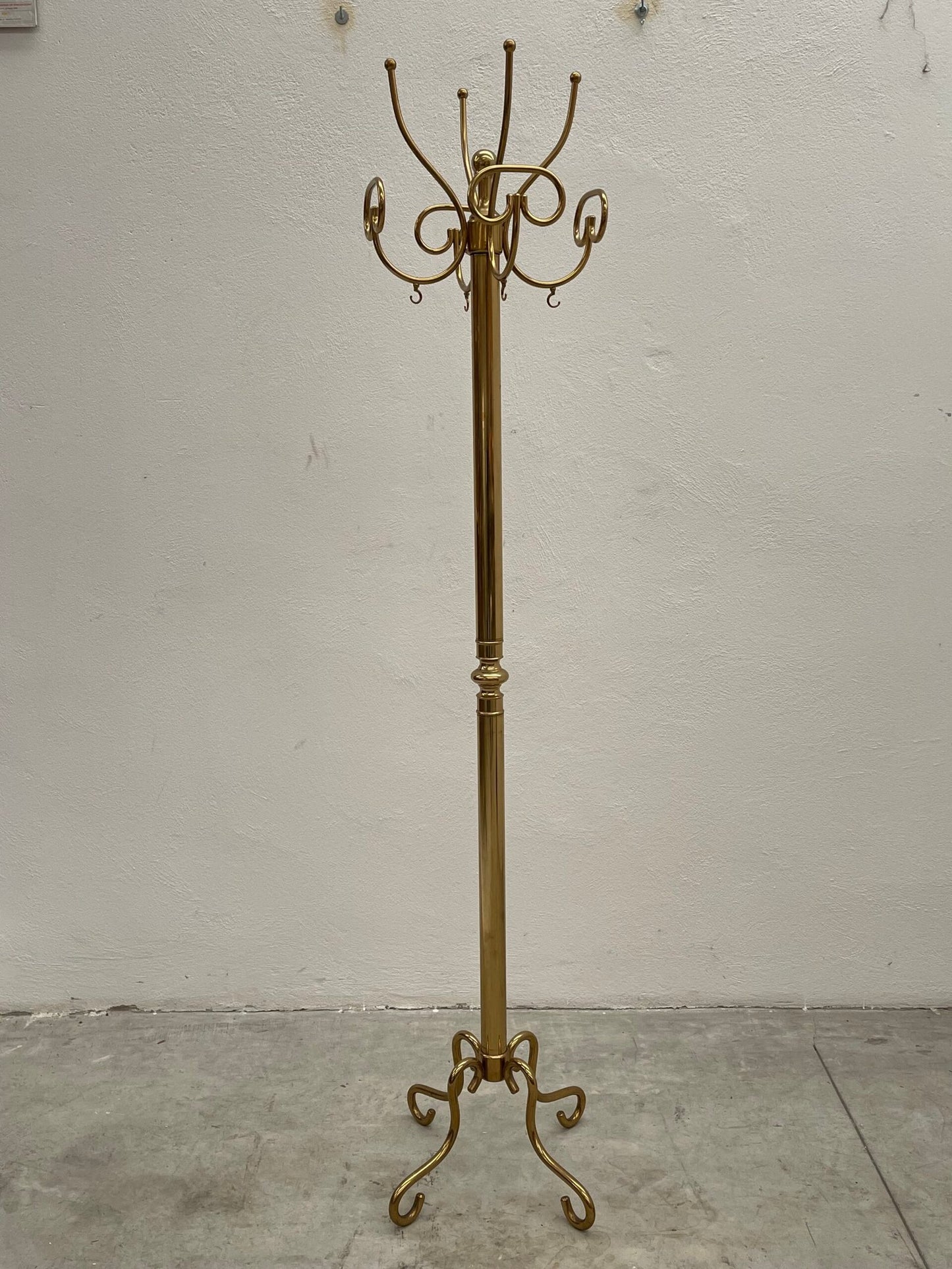 Attaccapanni da terra in ottone lucido - stile classico