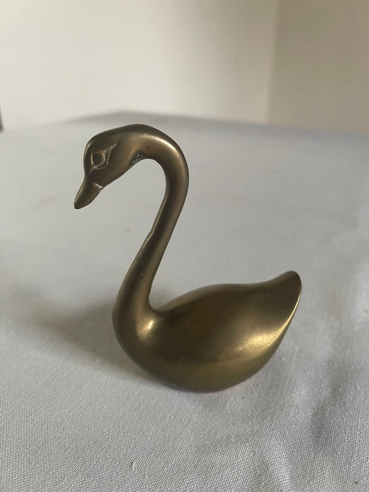 Cigno Decorativo in Ottone Massiccio