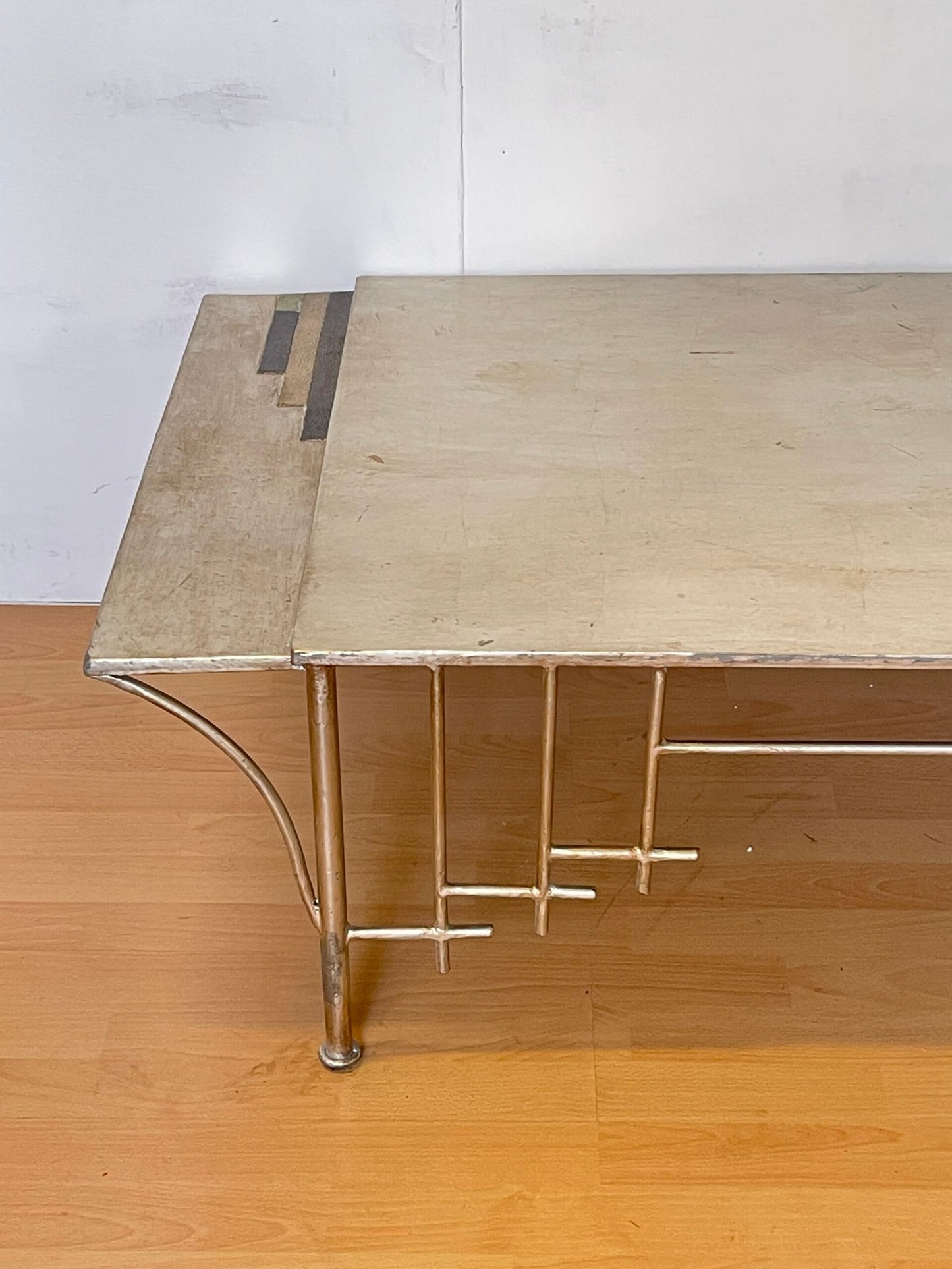 Tavolo da Salotto Moderno con Struttura in Acciaio Argentato, Lago di Como, 1980