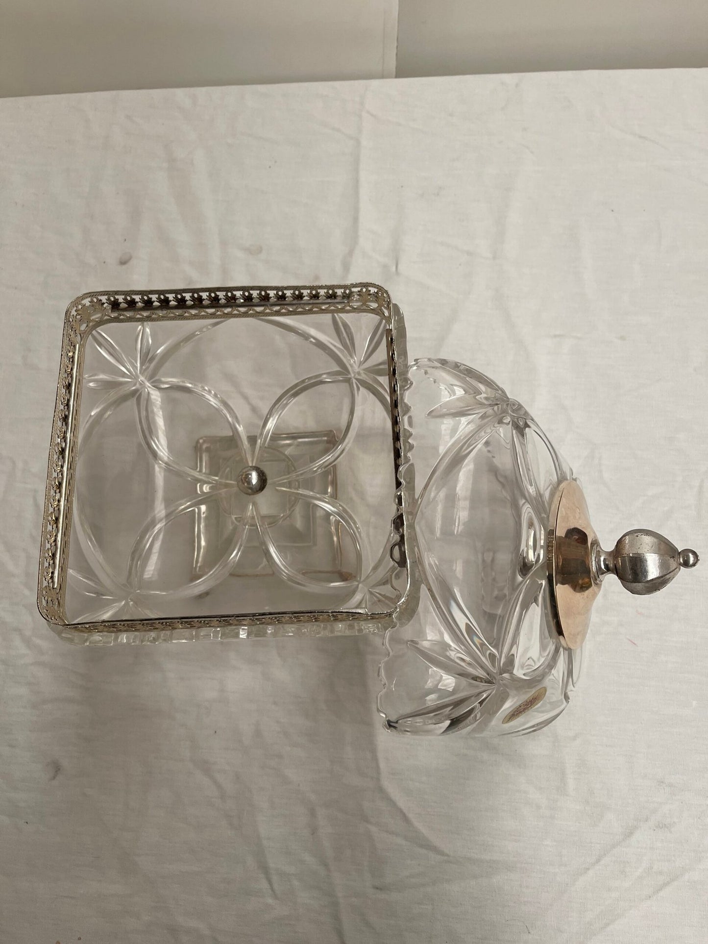 Centrotavola/Bomboniera in Cristallo e Metallo