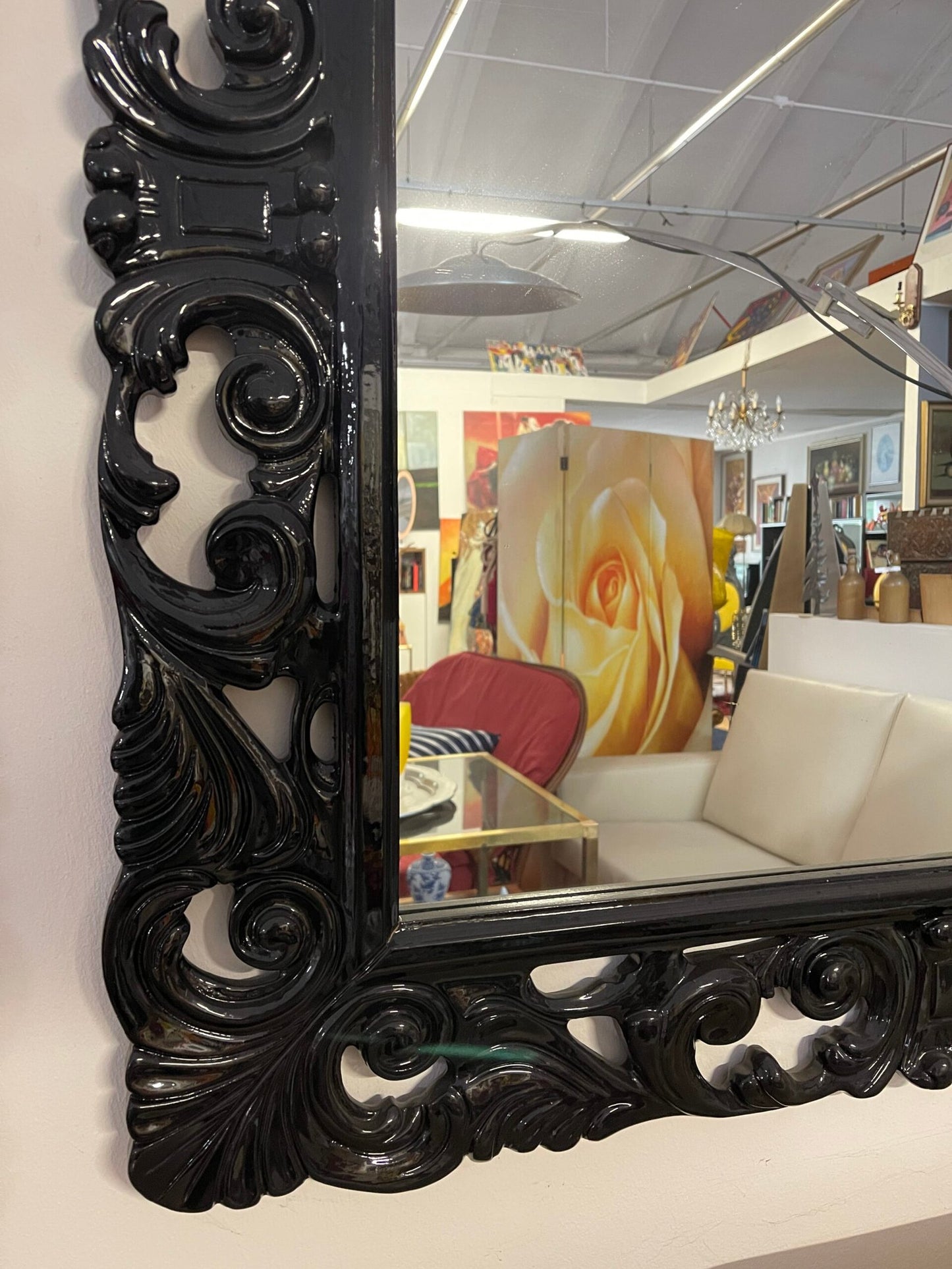 Specchio con Cornice Barocca Nera Lucida – Eleganza e Raffinatezza per Ogni Ambiente
