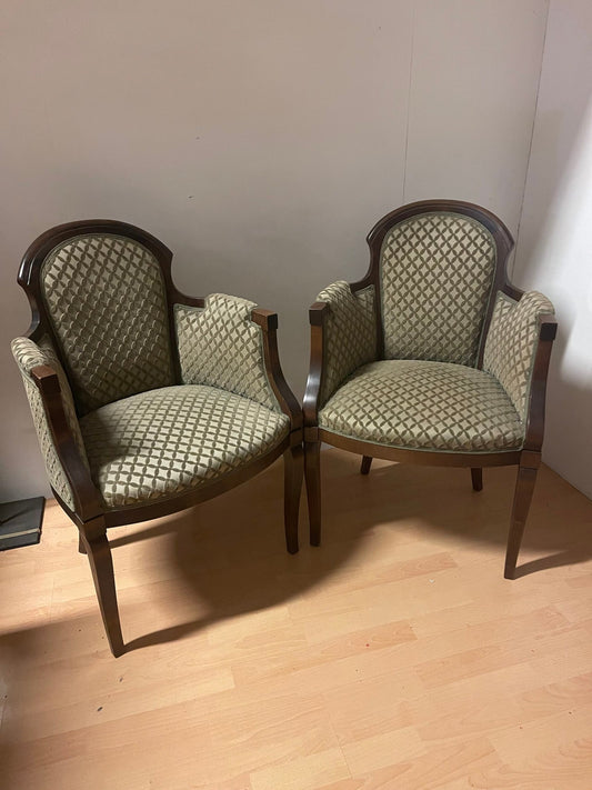 Coppia di poltroncine eleganti in stile classico Luigi Filippo