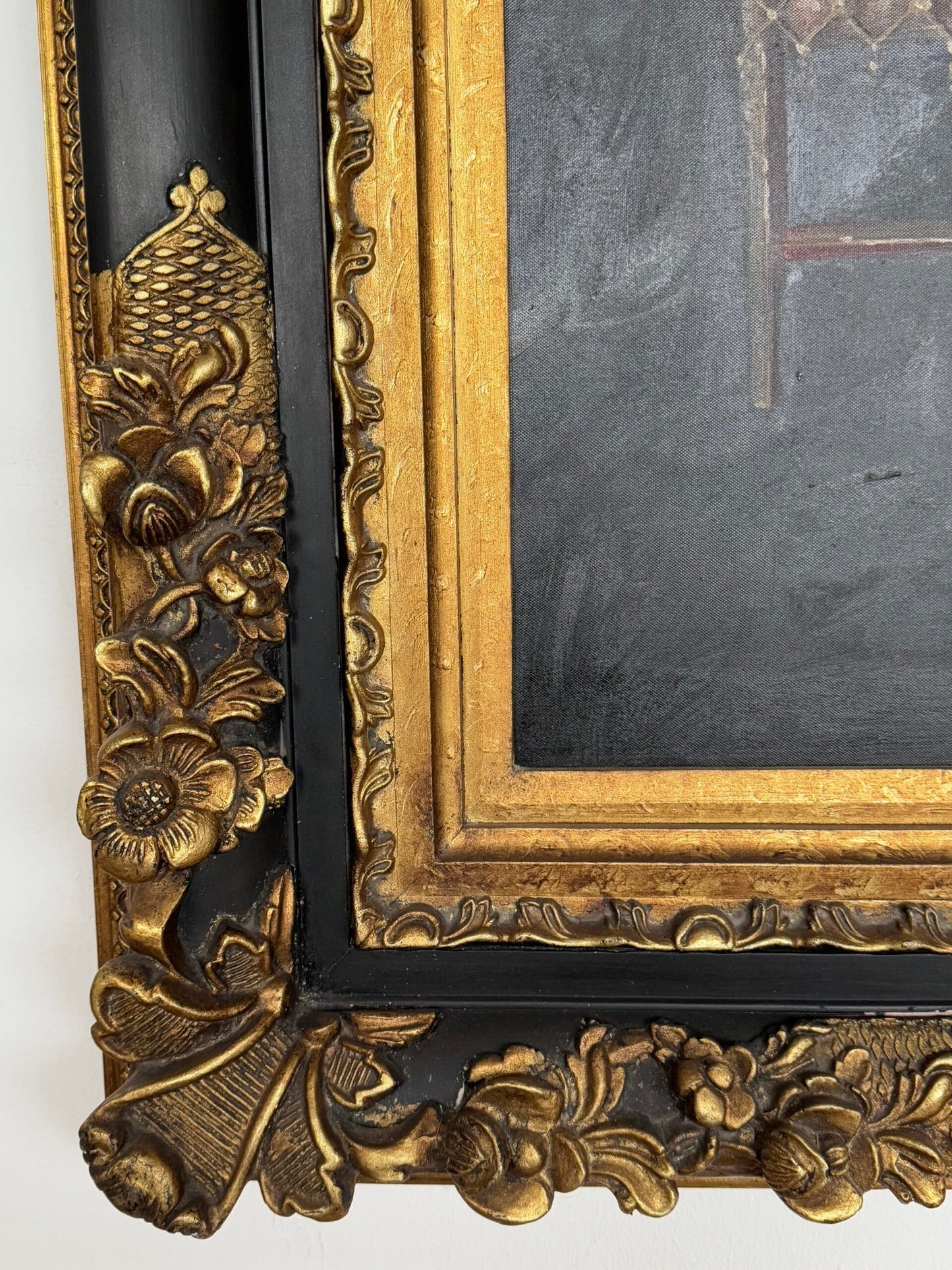 Grande Dipinto Ad Olio "Scena di Corte"