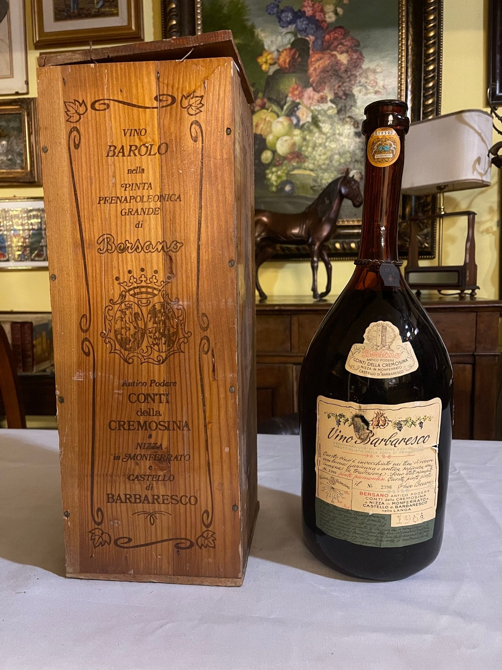 Bottiglia di Vino Barbaresco d’Epoca con Cassa Originale