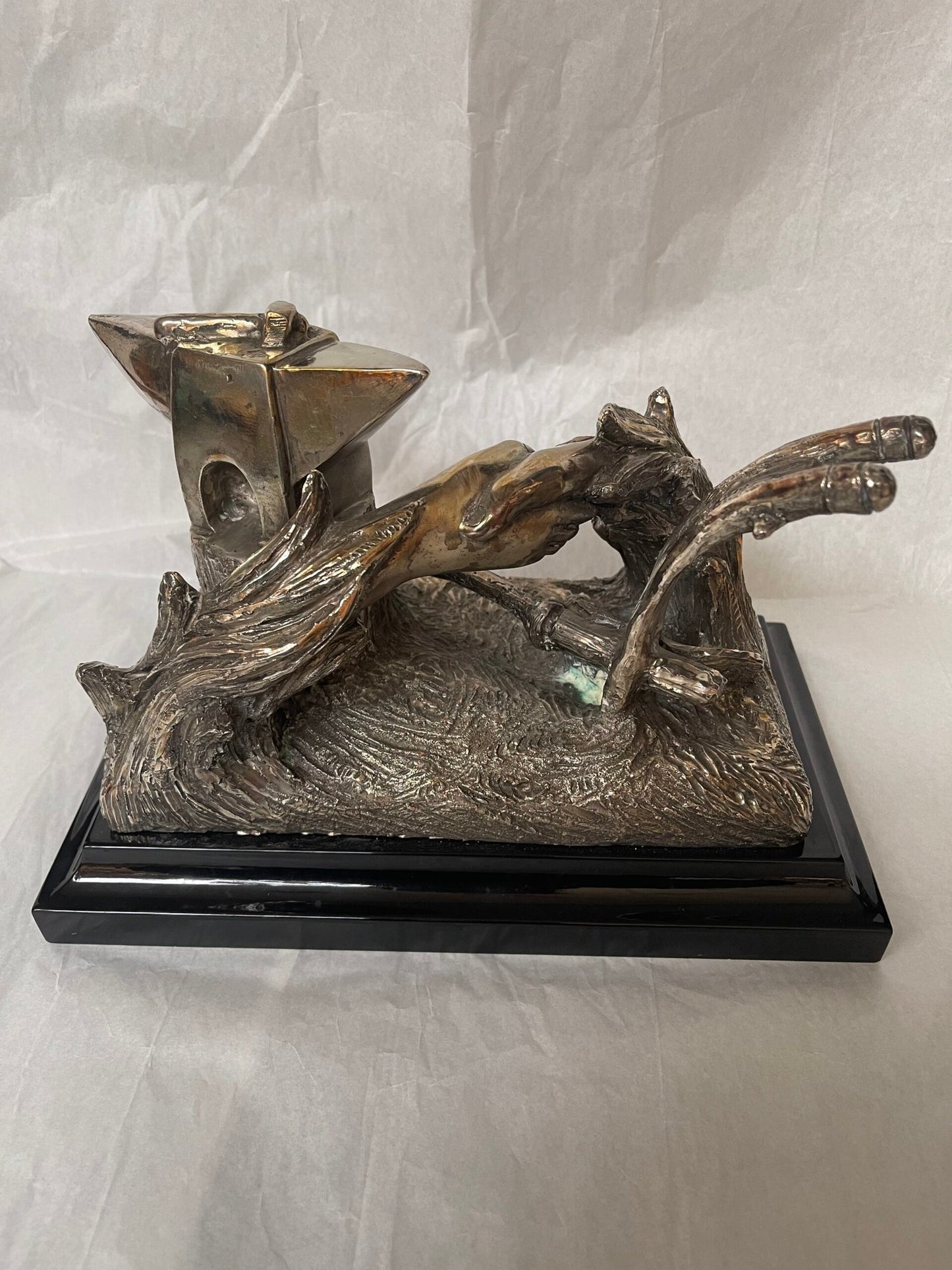 Scultura in Bronzo su Base in Marmo – “La Stretta di Mano” di G. Ruggeri