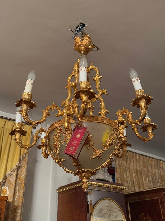 Lampario italiano di lusso in bronzo