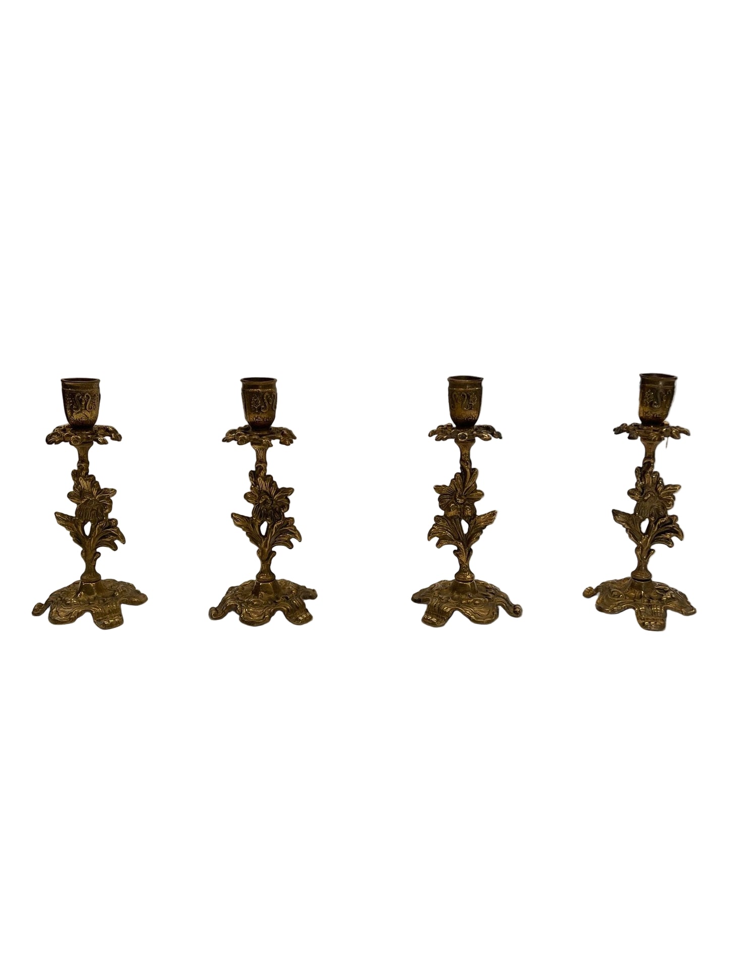 Set di 4 portacandele in bronzo anni '40