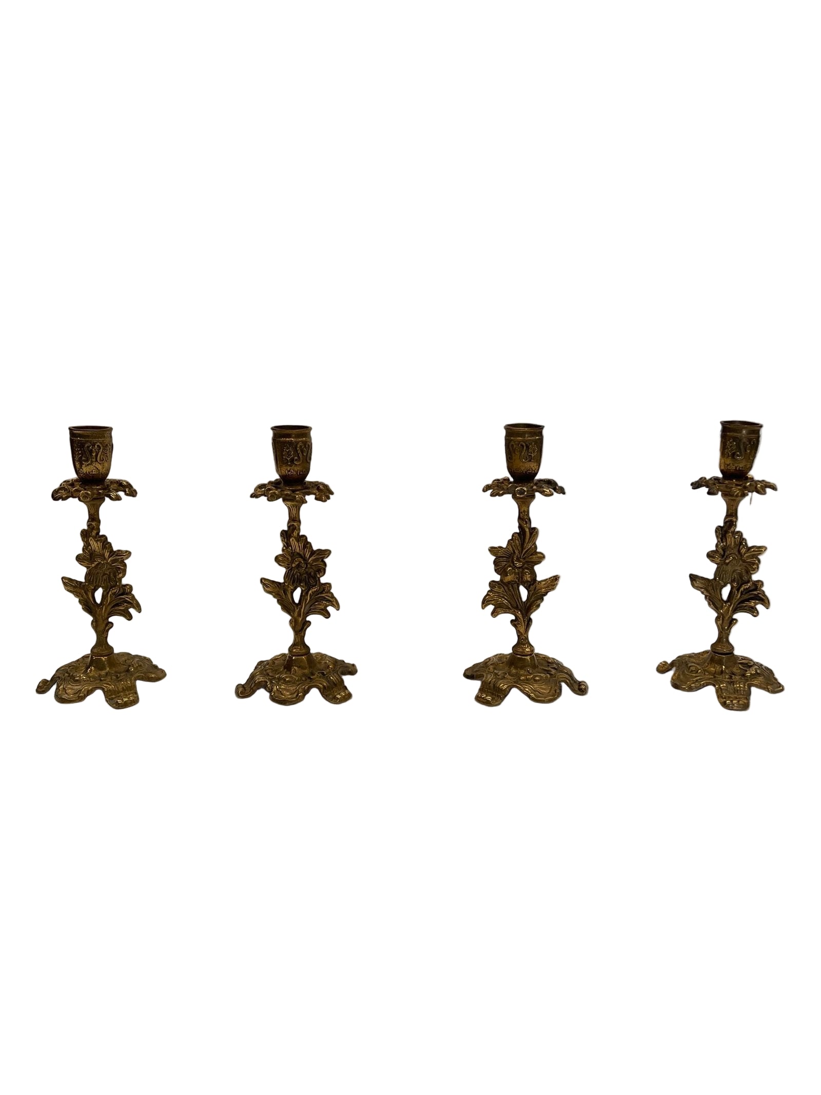 Set di 4 portacandele in bronzo anni '40