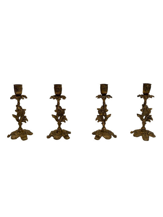 Set di 4 portacandele in bronzo anni '40