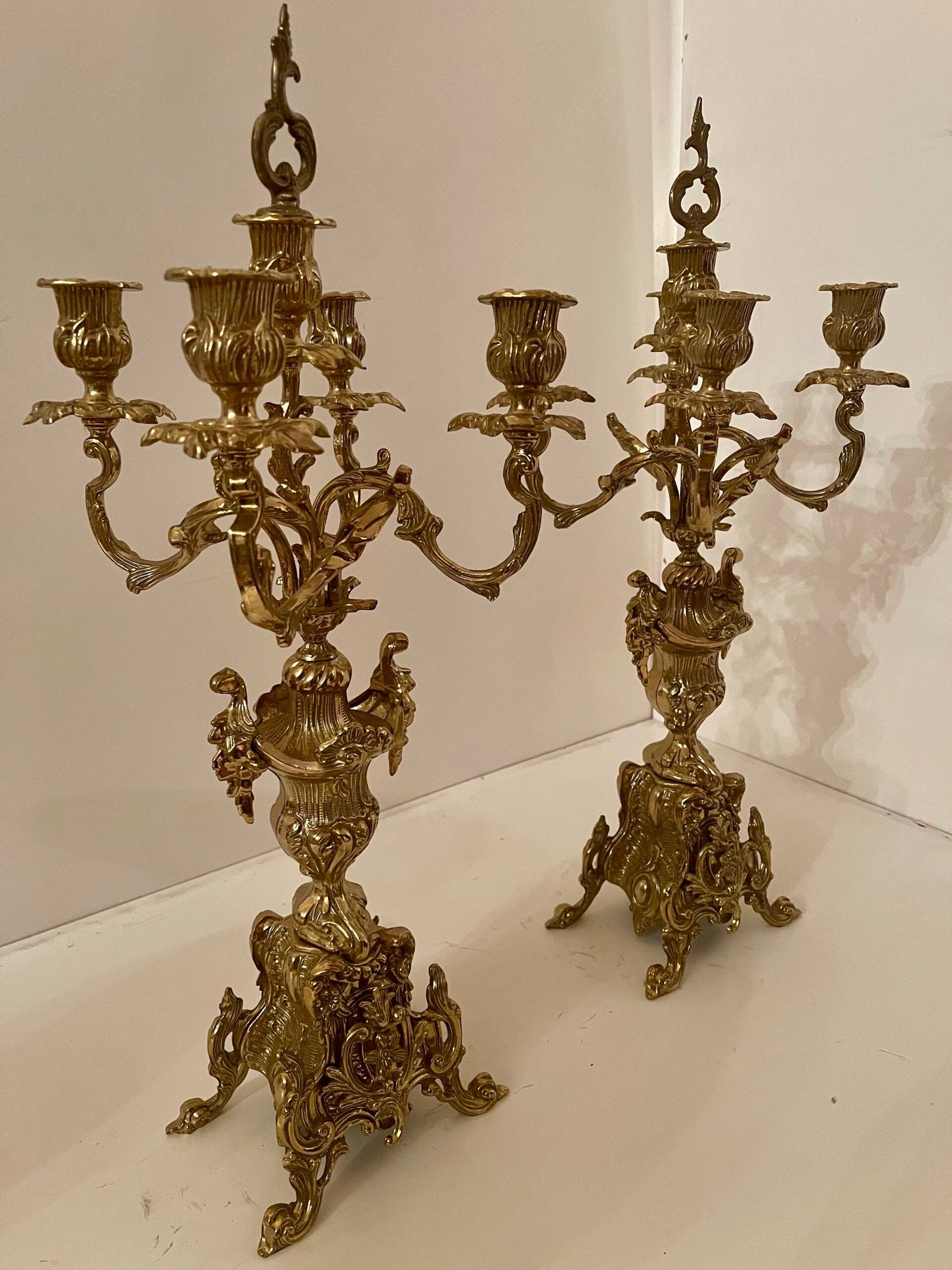 "Reali d'Ottone" - Coppia di candelabri a 5 fiamme in stile Luigi XV
