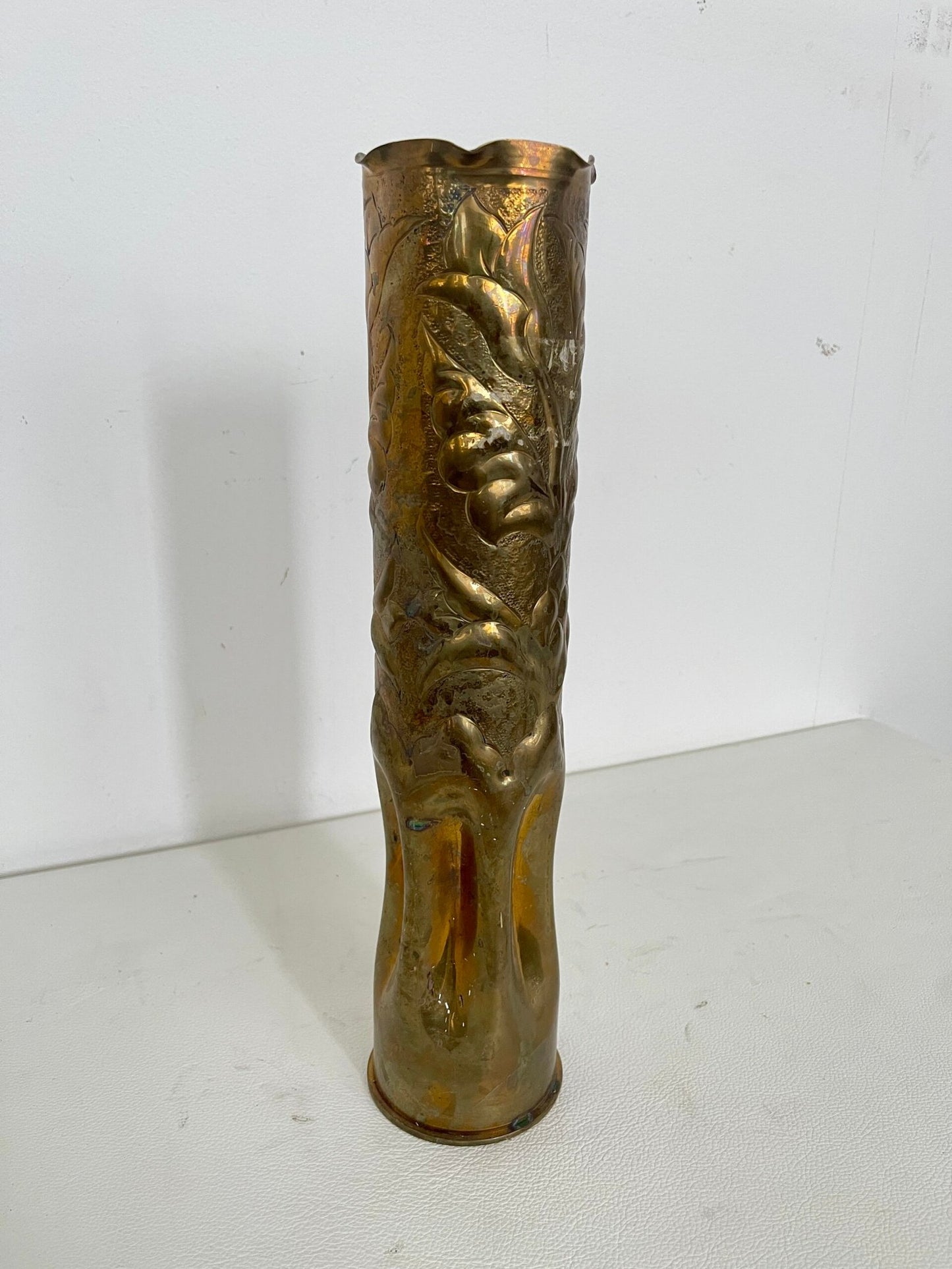 Vaso d’artiglieria in ottone inciso – Trench Art Prima Guerra Mondiale