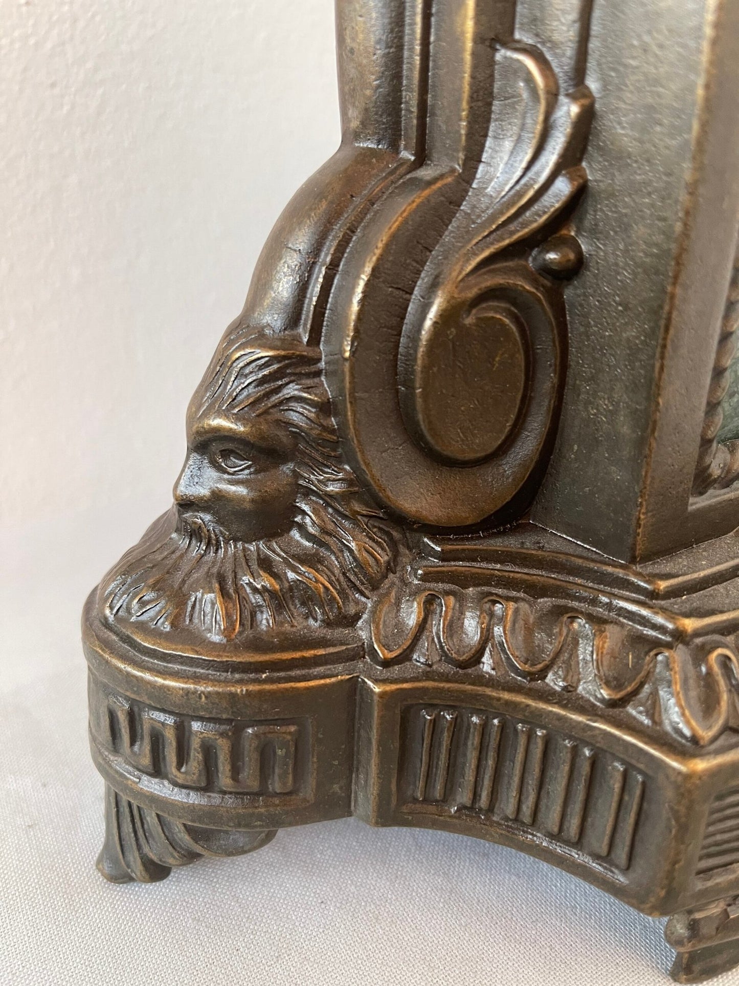 orologio da Camino Antico in Bronzo e Ottone - stile Impero