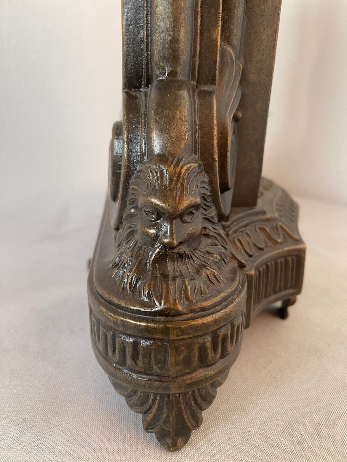 orologio da Camino Antico in Bronzo e Ottone - stile Impero