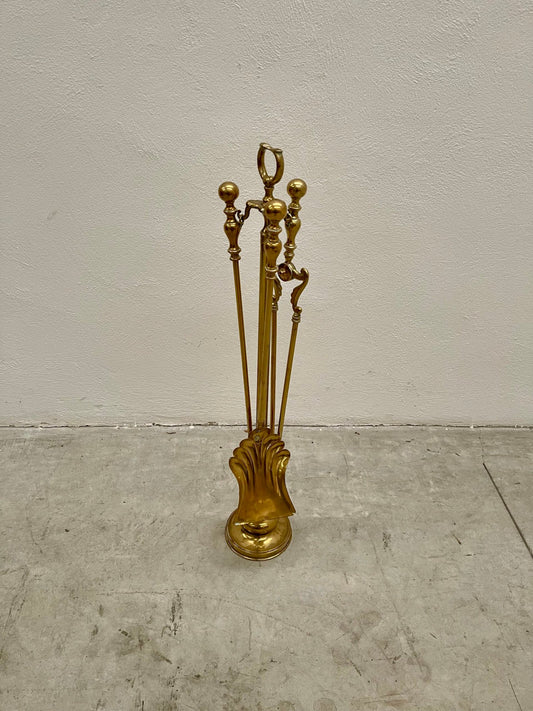 Set di atrezzi per caminetto italiano in ottone anni '50