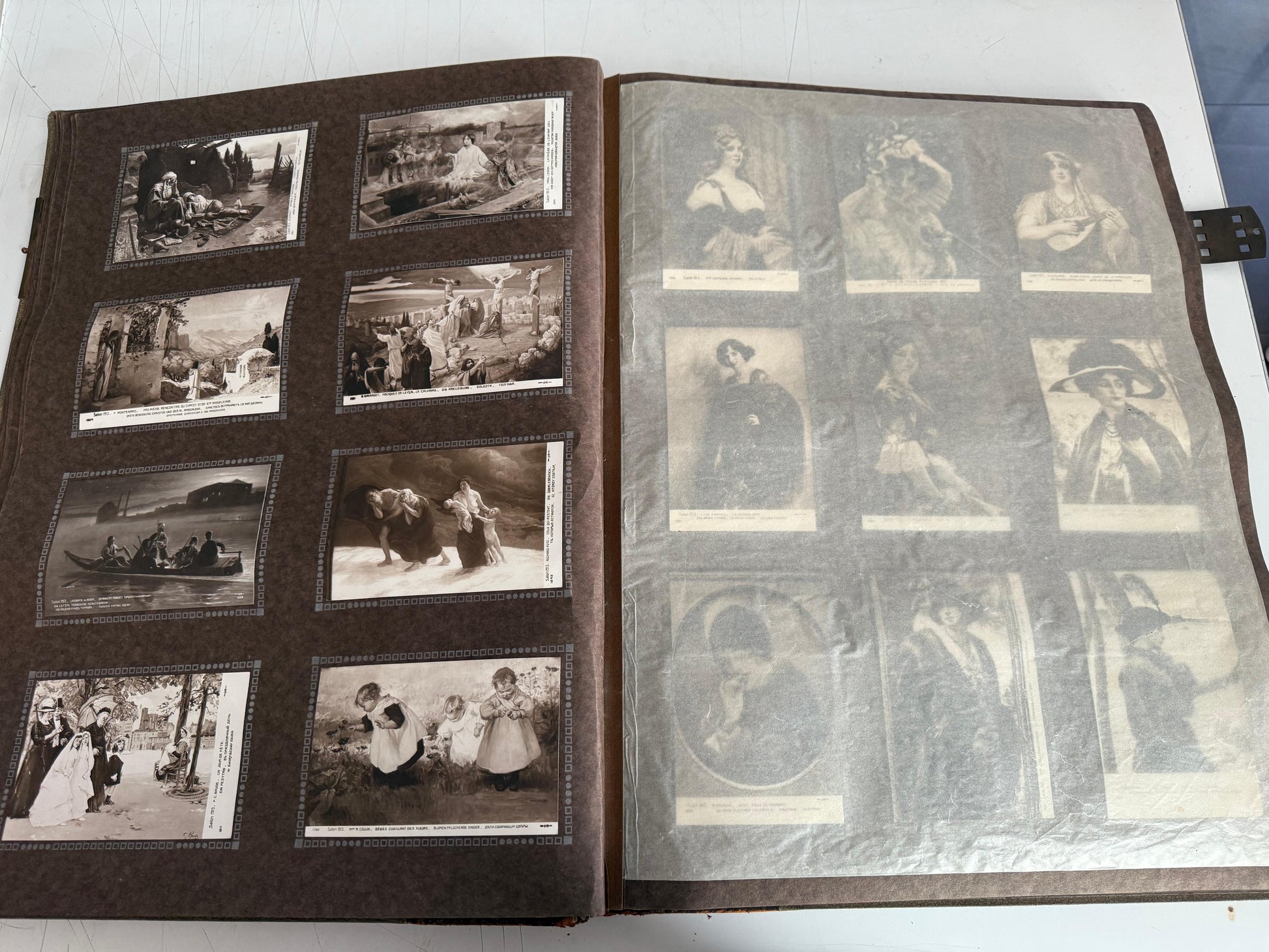 Libro antico collezione di foto e ritratti francese XIX secolo