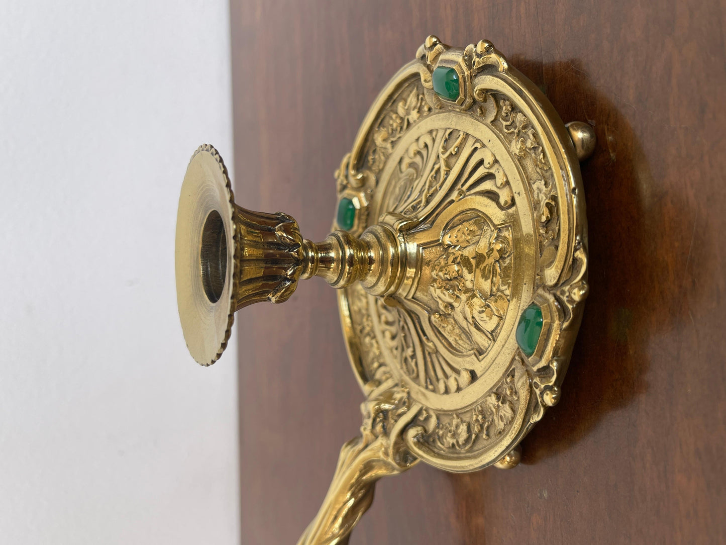 Rara bugia portacandela in bronzo antica XIX secolo