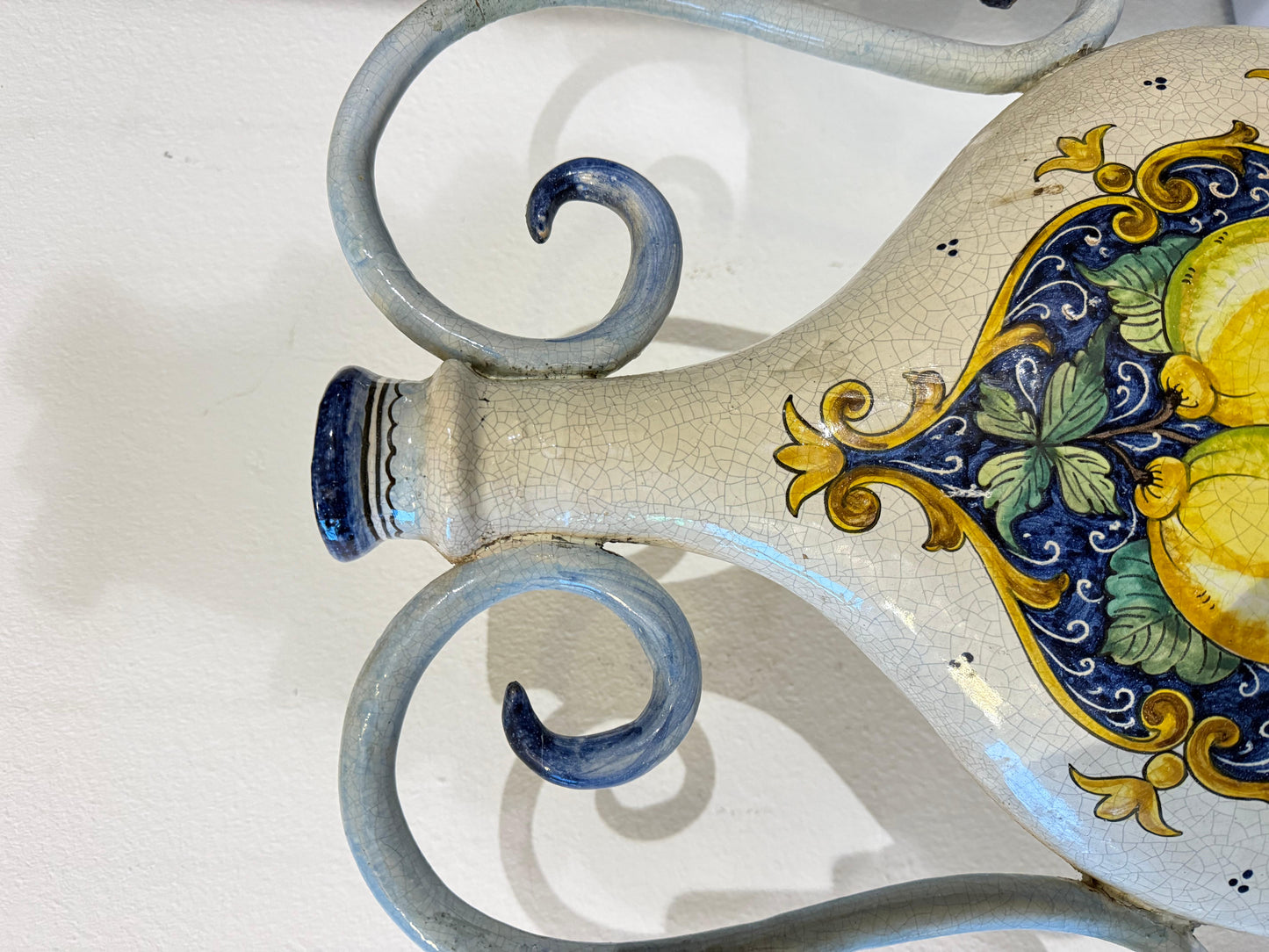 Antico vasi in ceramica veneziano dipinta a mano secolo XIX