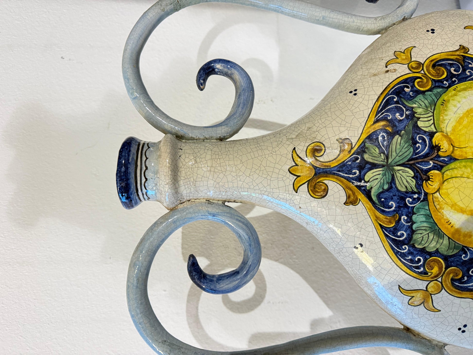 Antico vasi in ceramica veneziano dipinta a mano secolo XIX