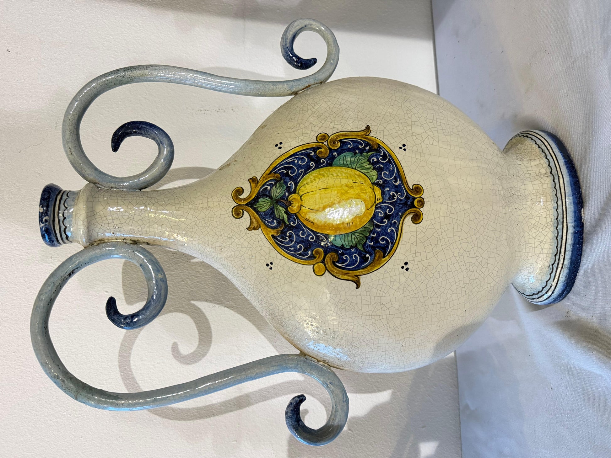 Antico vasi in ceramica veneziano dipinta a mano secolo XIX