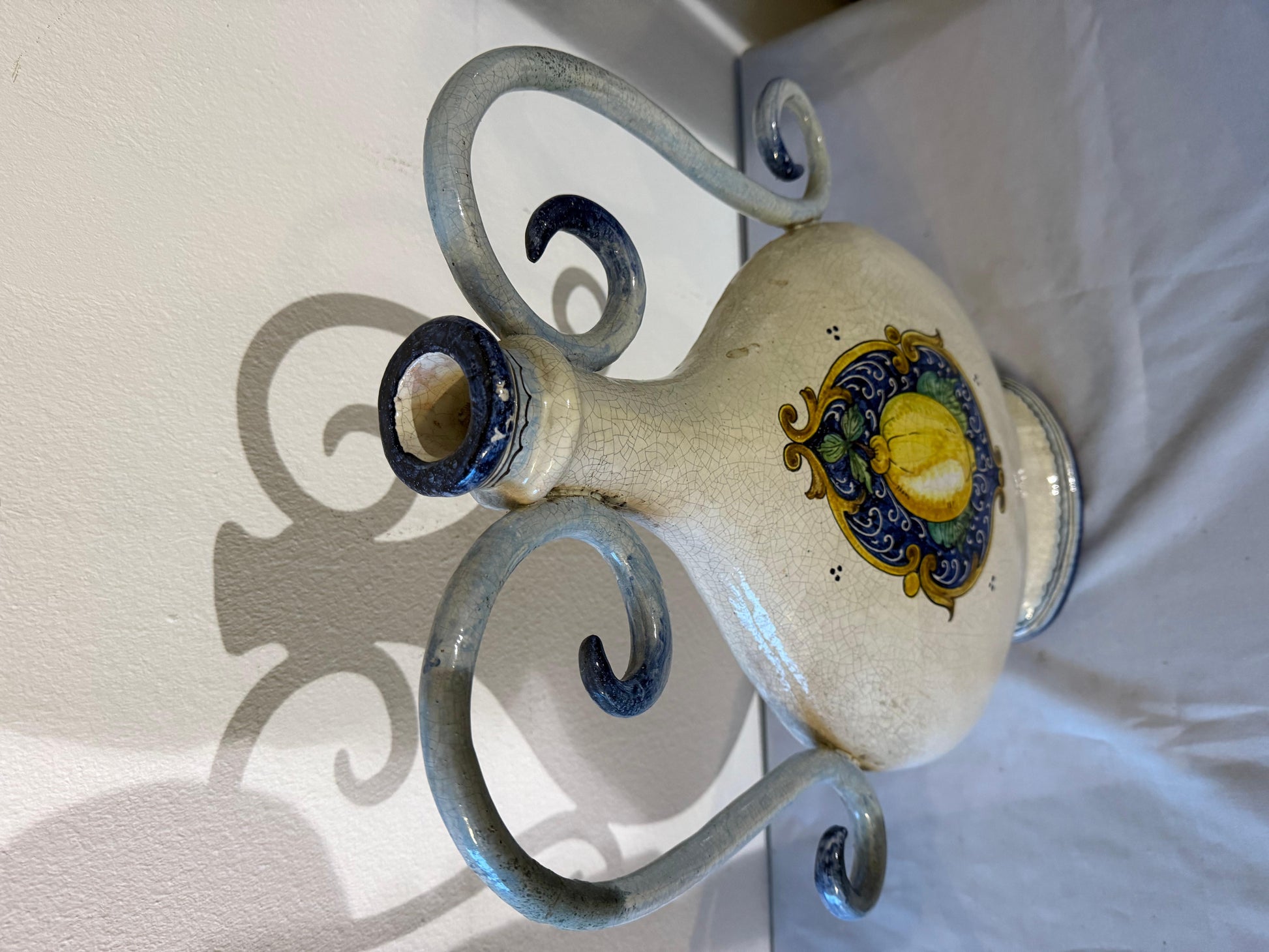 Antico vasi in ceramica veneziano dipinta a mano secolo XIX