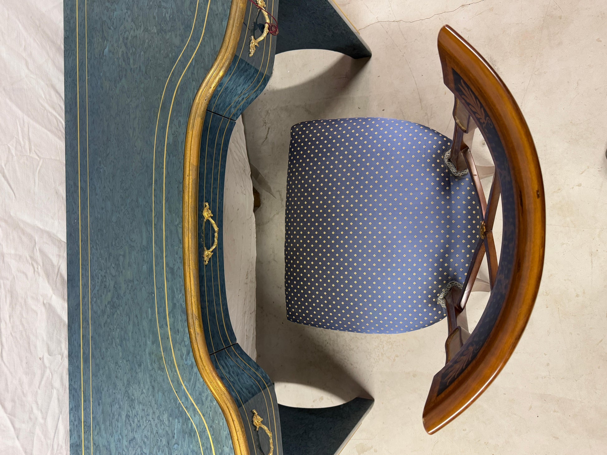 Console, scrivania con sedia in classico stile italiano anni '90