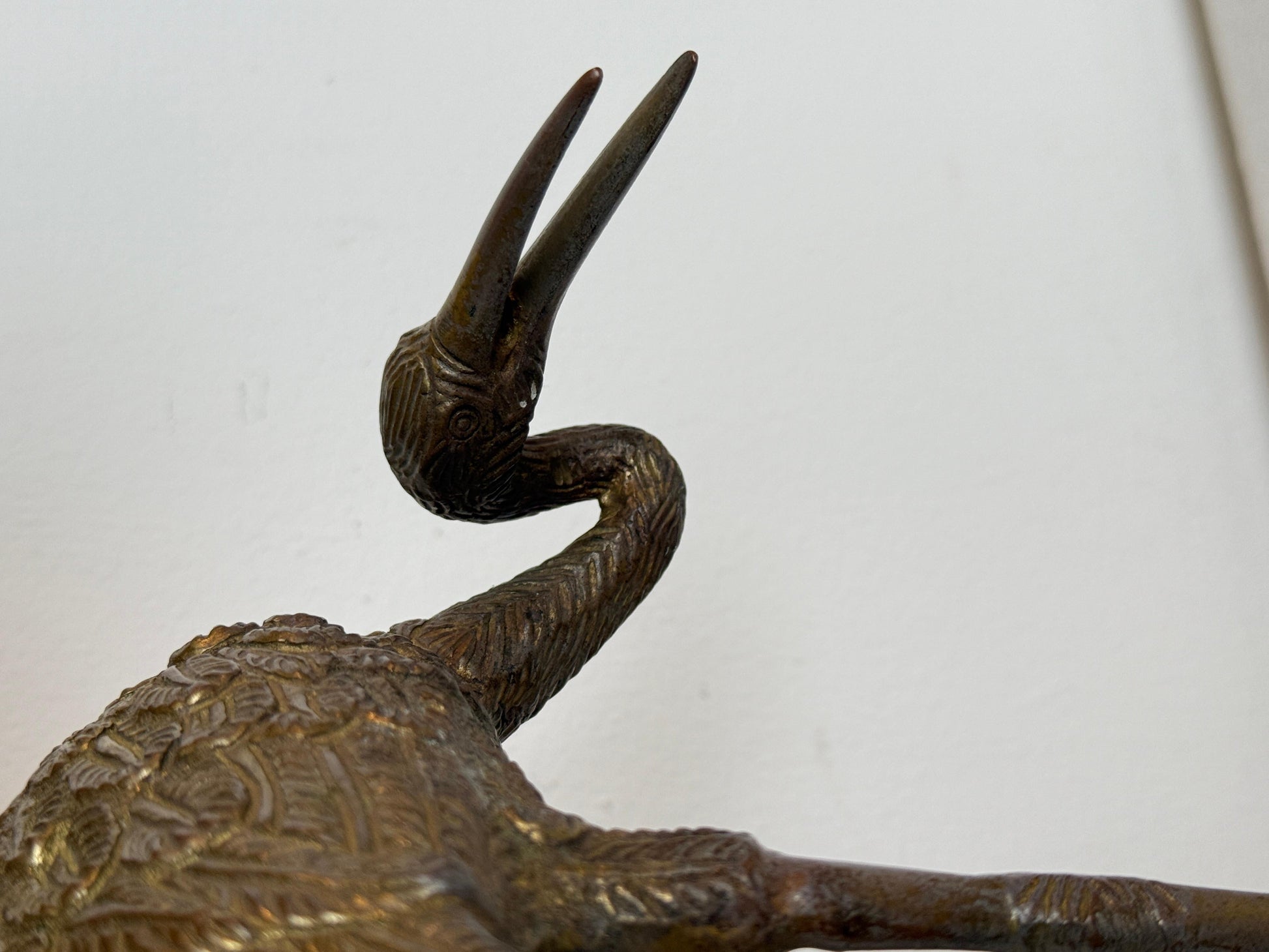 Lampada da tavolo stile Art Deco con base a forma di Airone, XX secolo