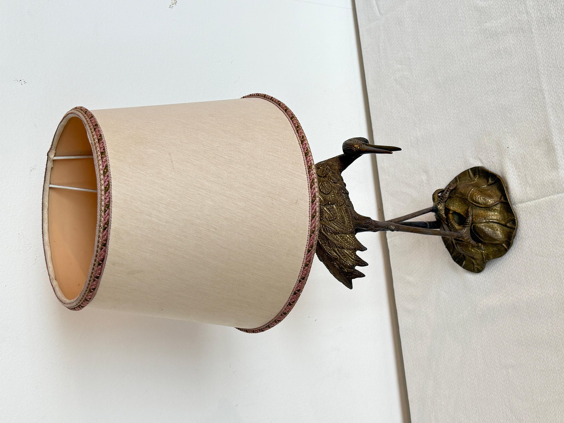 Lampada da tavolo stile Art Deco con base a forma di Airone, XX secolo