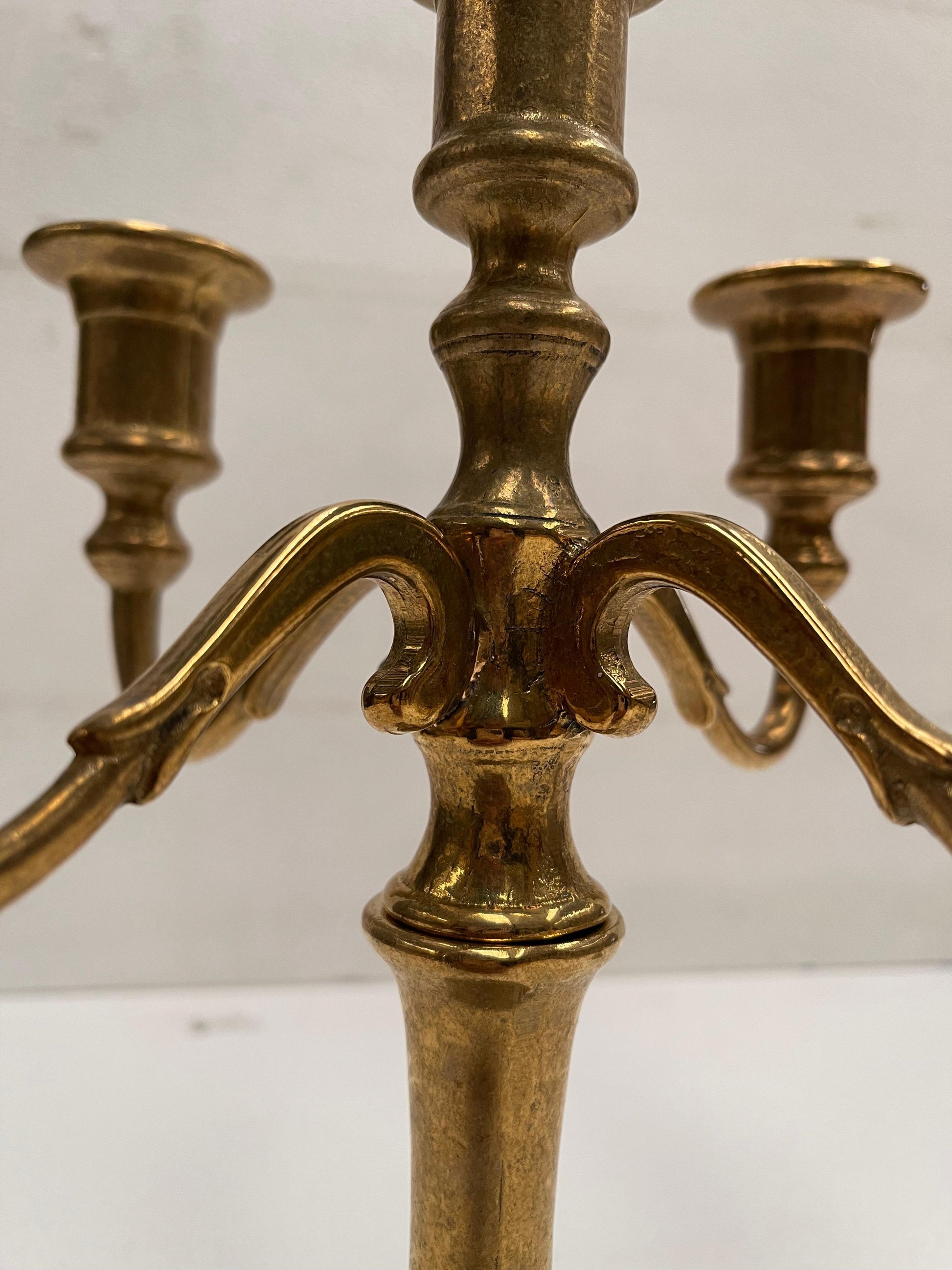 Coppia vintage candelabro bronzo