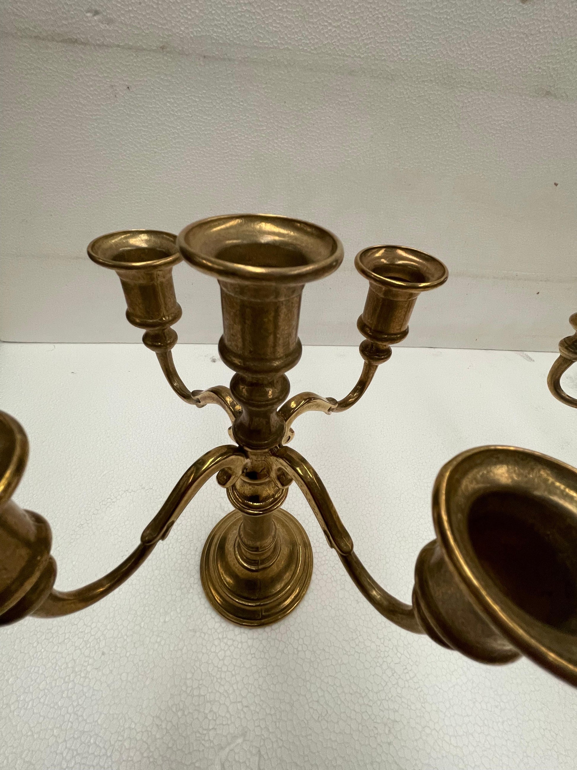 Coppia vintage candelabro bronzo