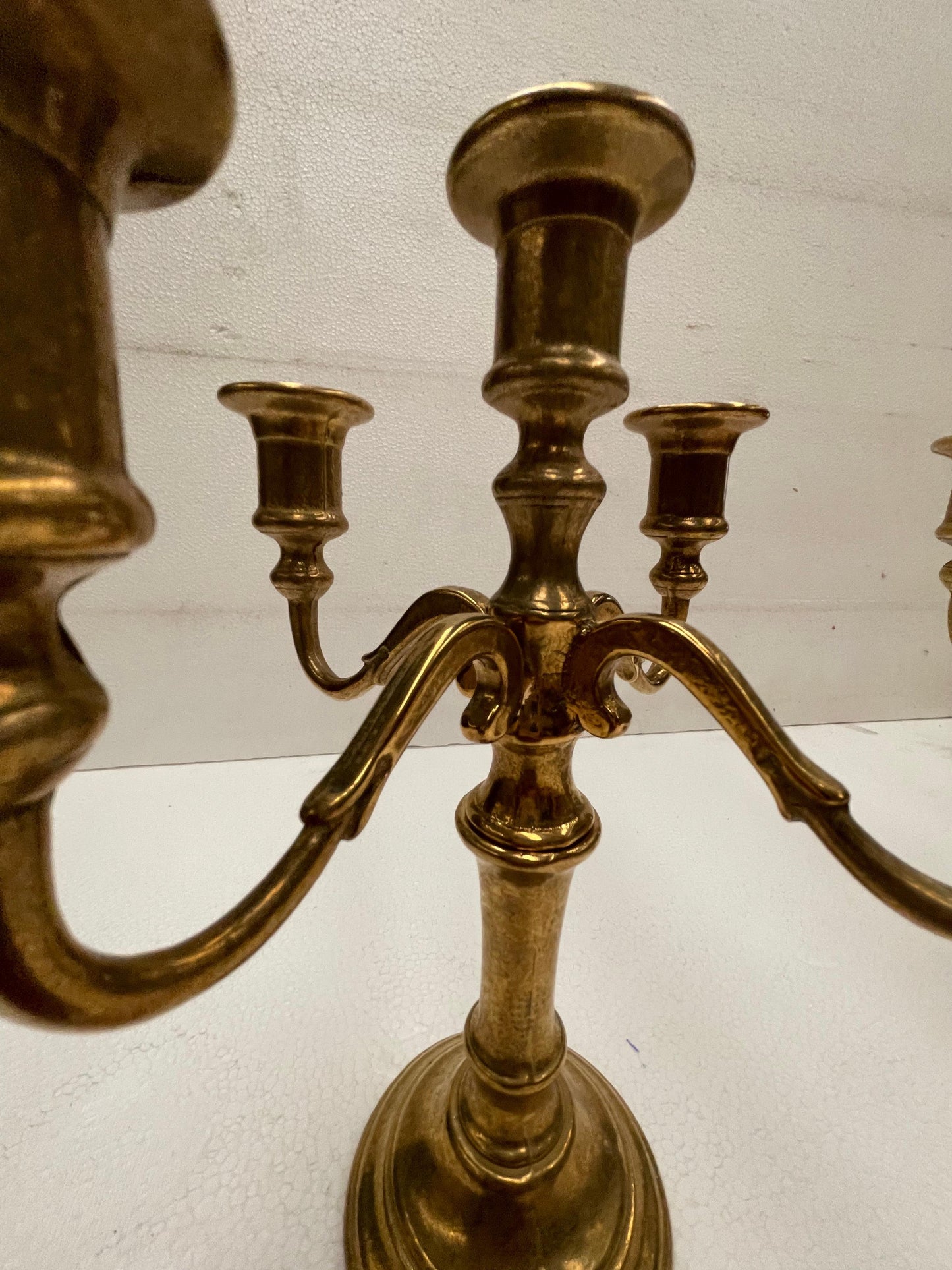 Coppia vintage candelabro bronzo