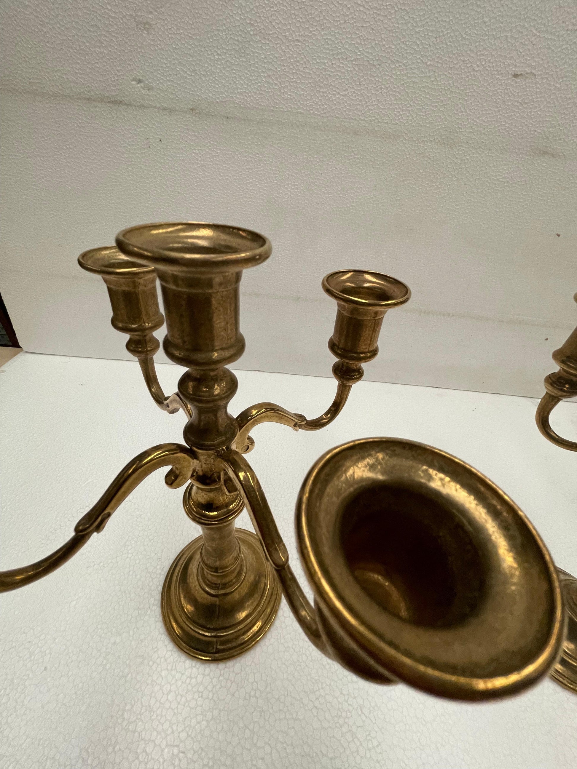 Coppia vintage candelabro bronzo