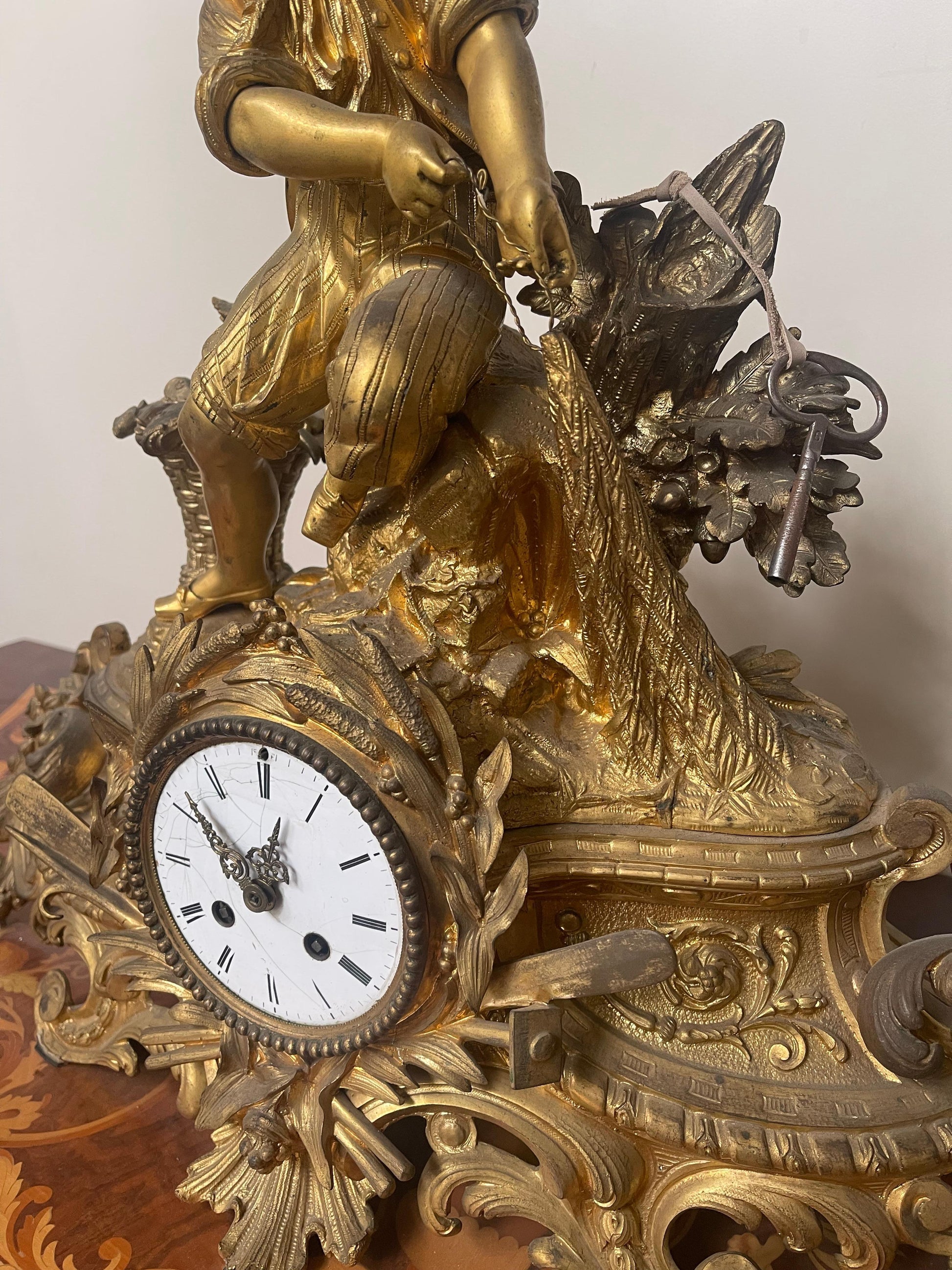 Capolavoro Orologio da appoggio in bronzo dorato XIX