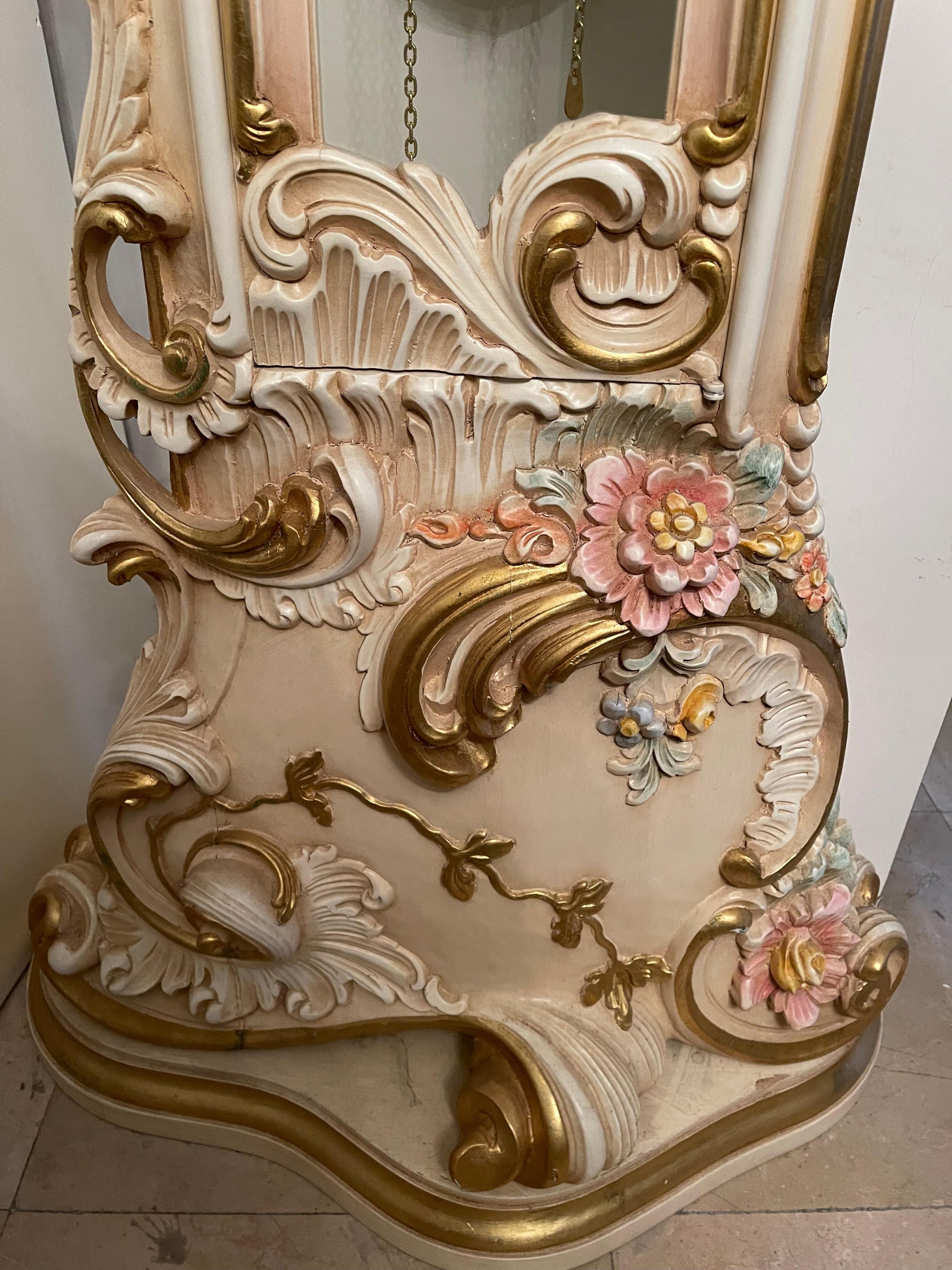 Orologio a Pendolo in Legno Laccato Style Barocco Veneziano 700