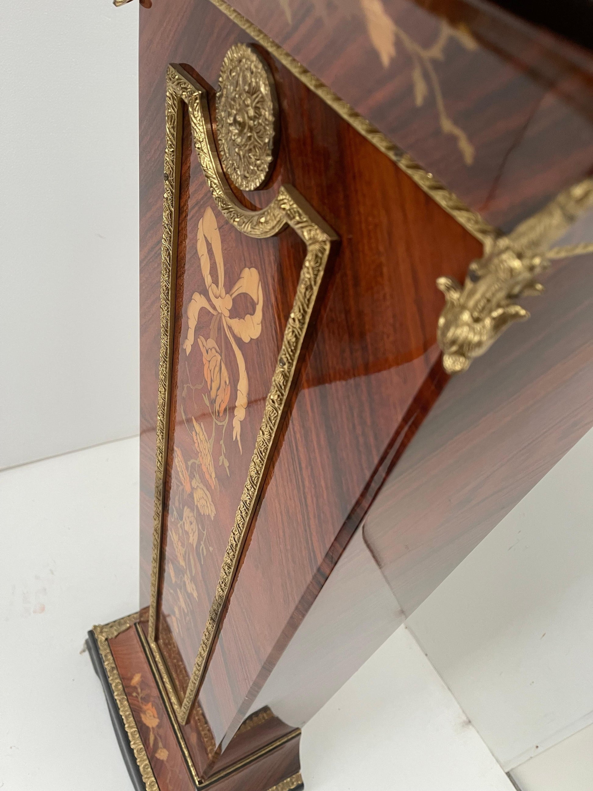 Orologio francese con colonna in palissandro ottone anni '80