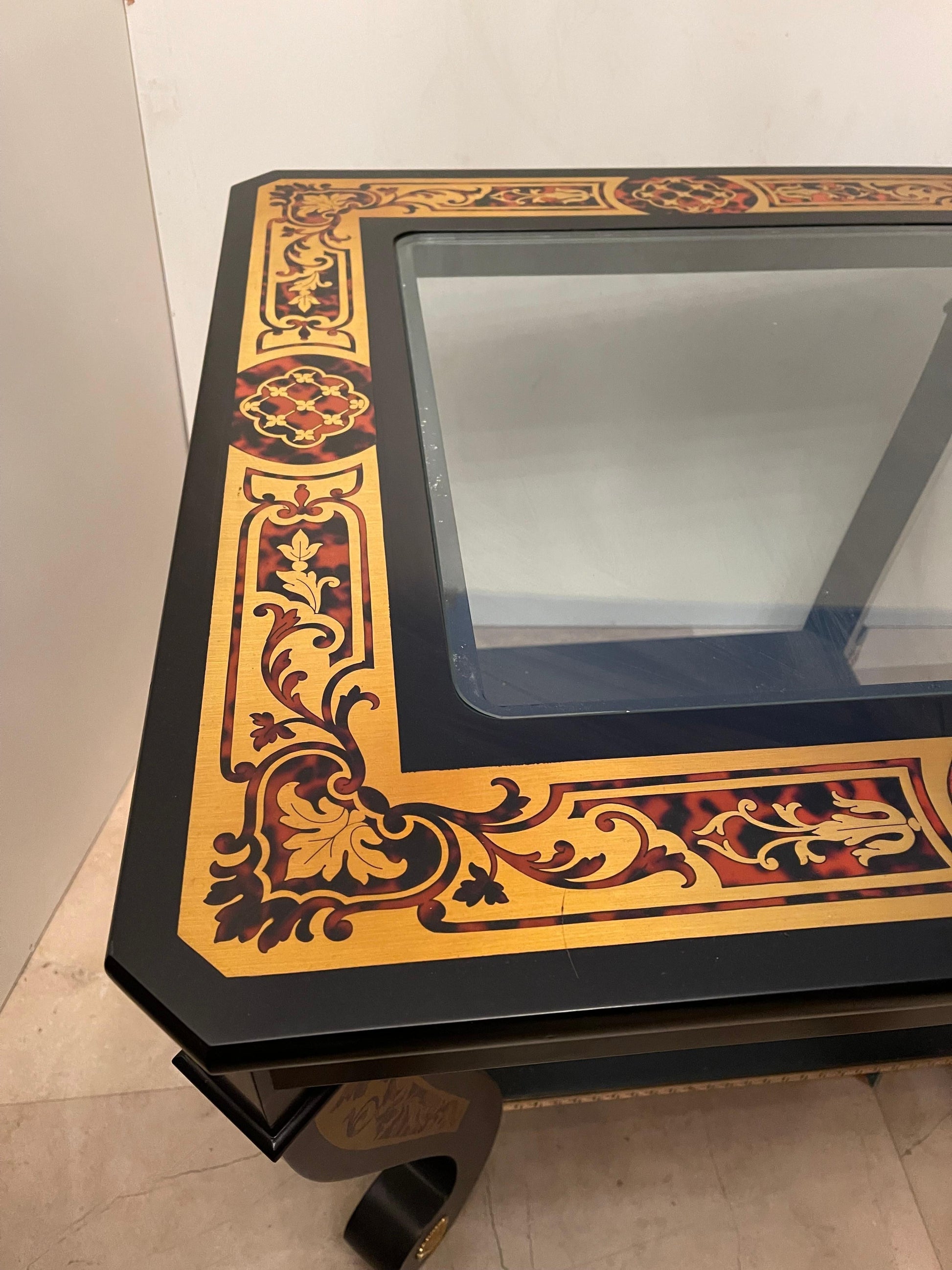 Tavolino Versailles con intarsio di ottone Charles boulle