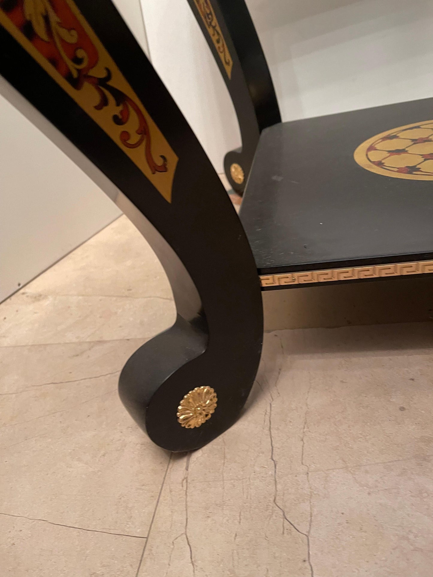 Tavolino Versailles con intarsio di ottone Charles boulle