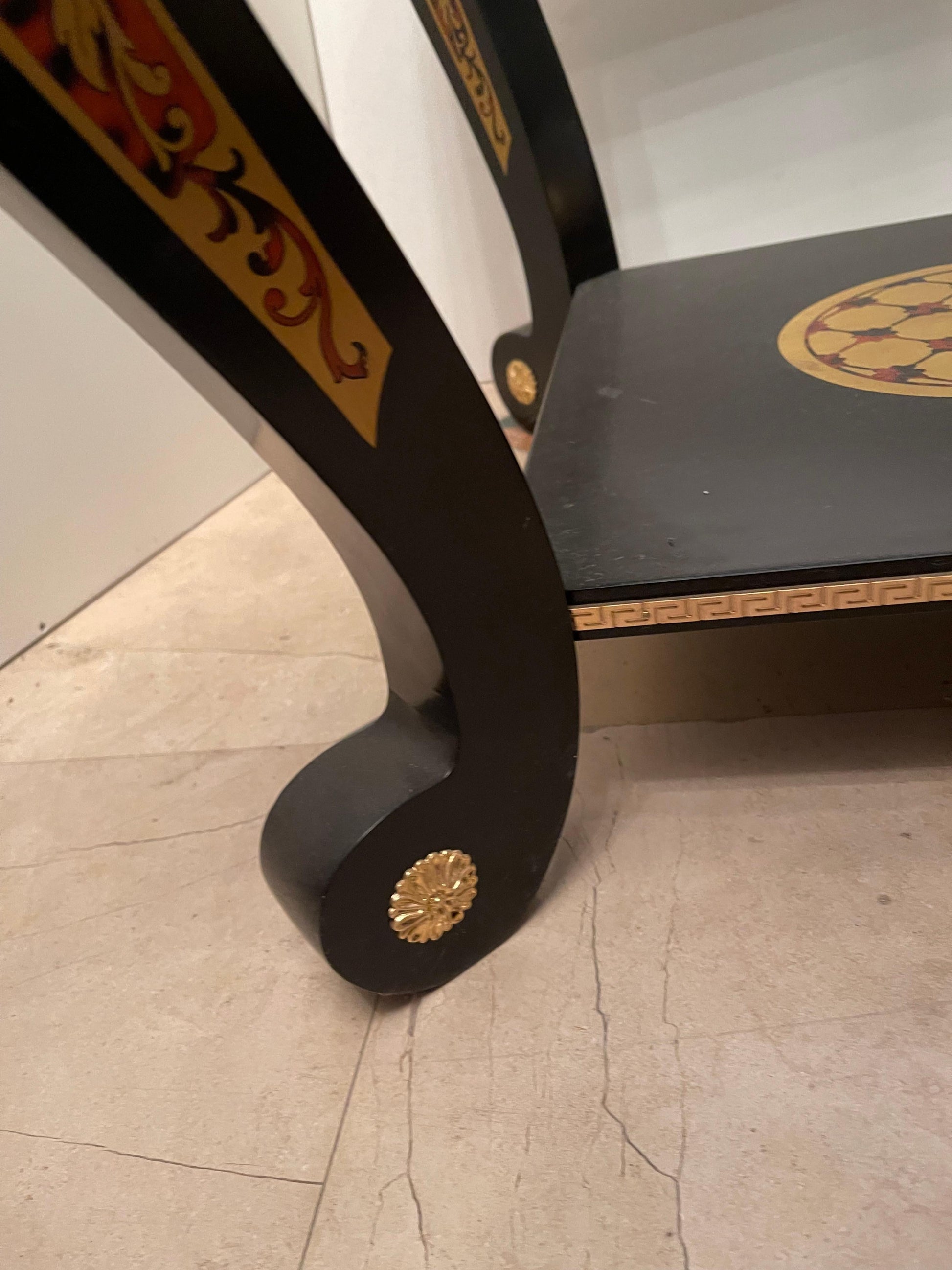 Tavolino Versailles con intarsio di ottone Charles boulle