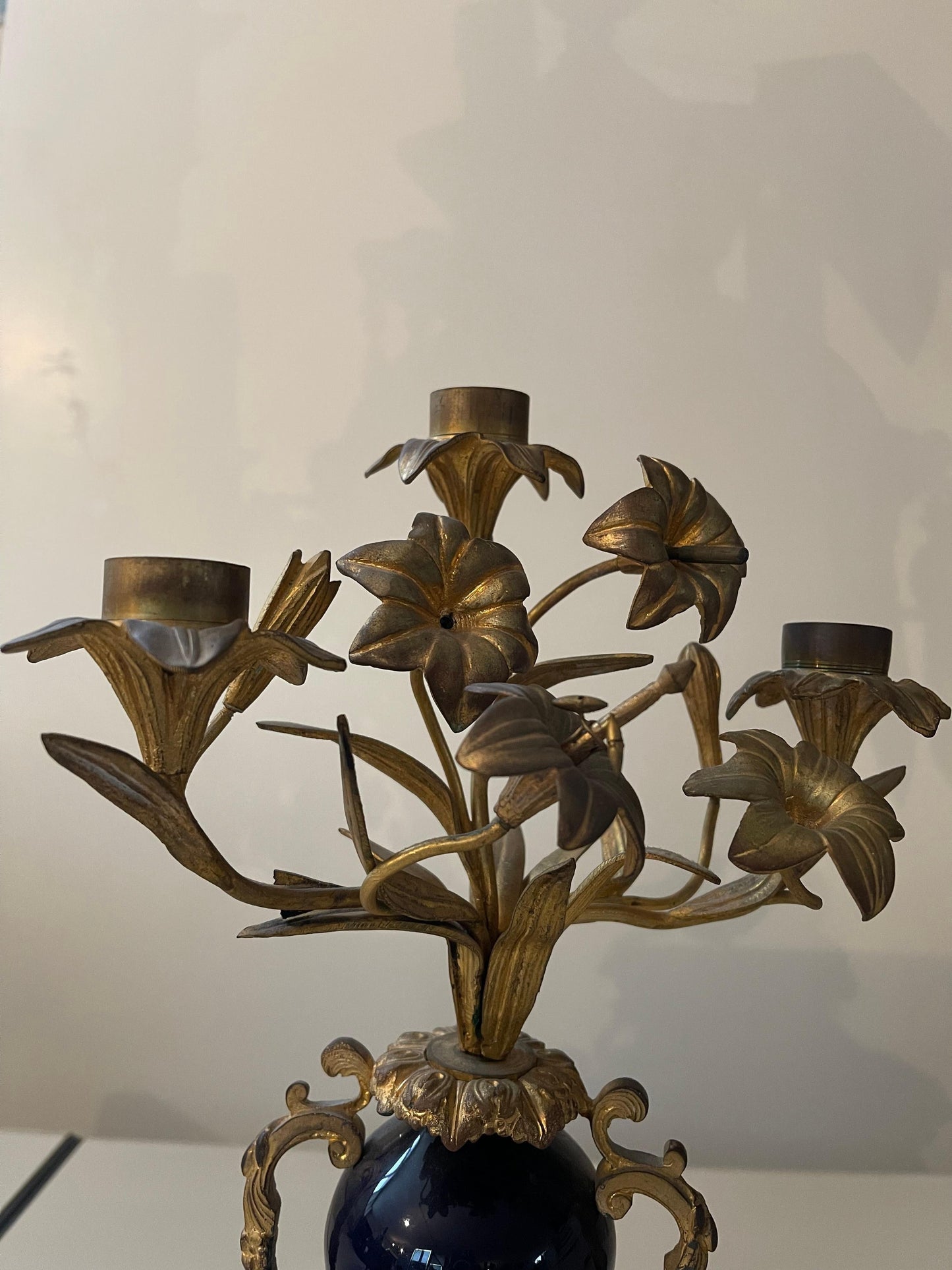 Candelabri antichi in bronzo e porcellana stile parigi